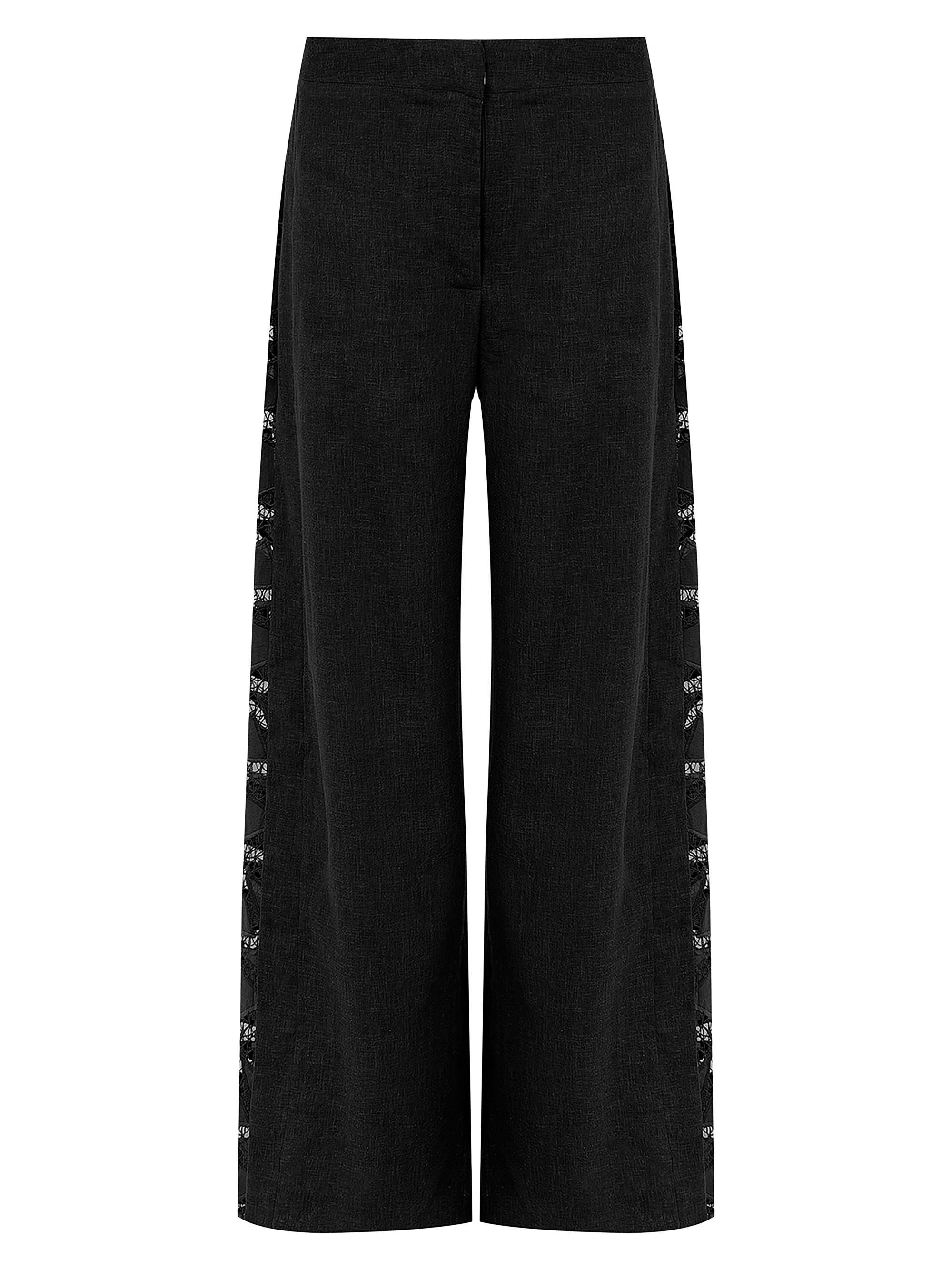 ViX by Paula Hermanny Women's Bree Linen-Blend Wide-Leg Pants - Black