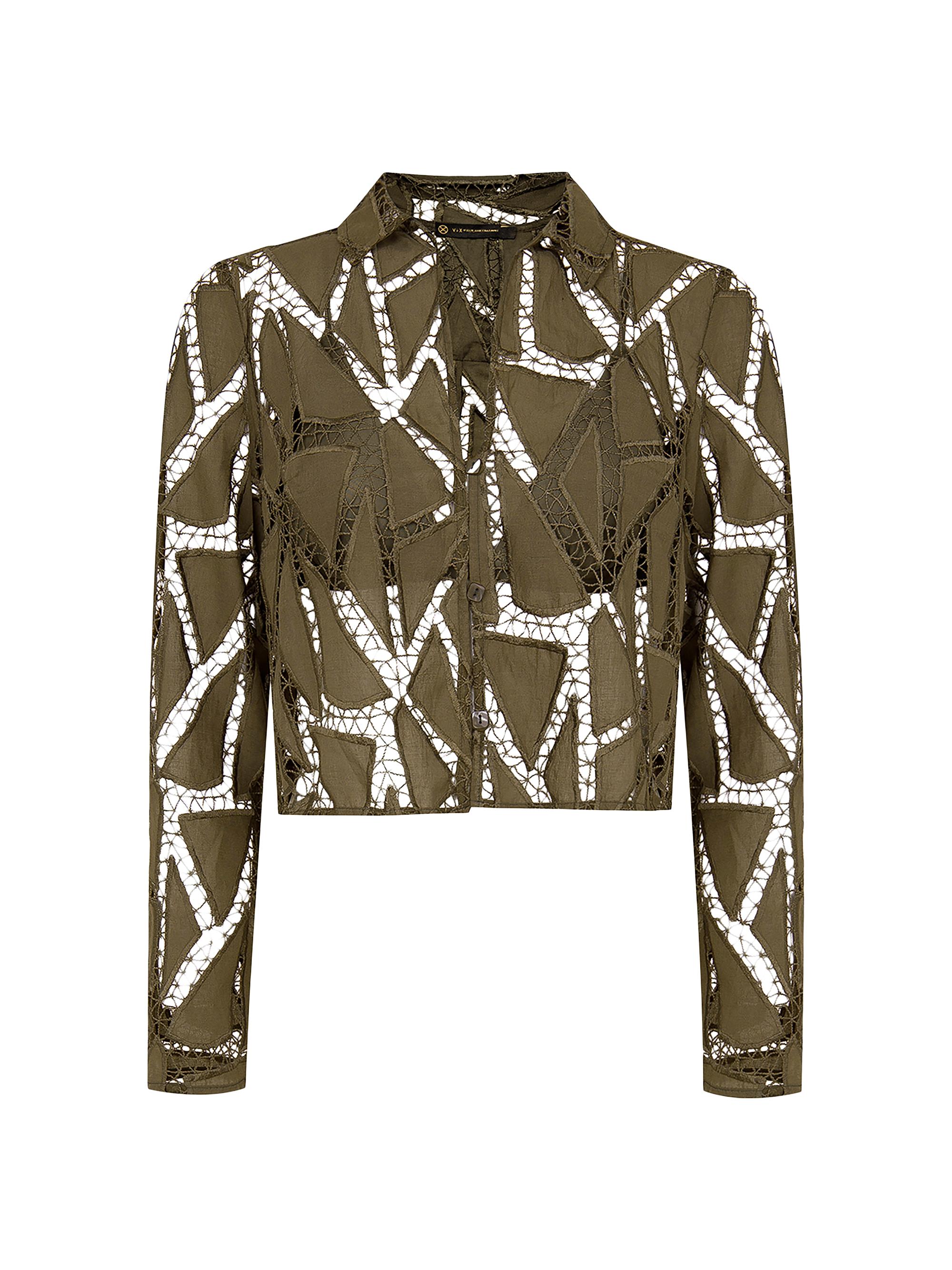 ViX by Paula Hermanny Women's Coleen Guipure Lace Blouse - Green