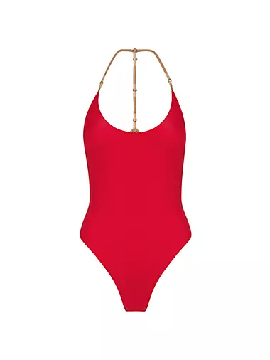 Solid Layla T-Back One-Piece Swimsuit