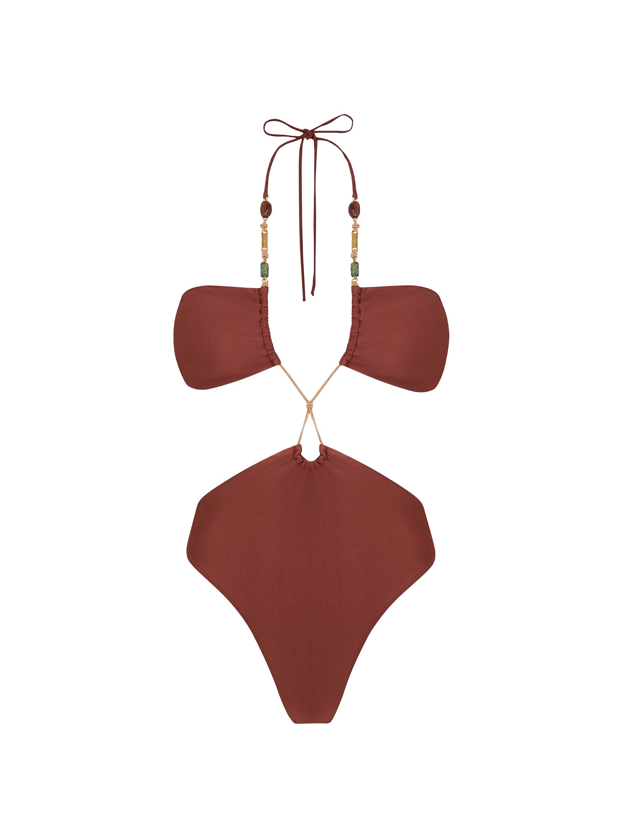 ViX by Paula Hermanny Women's Kaia Gi One-Piece Swimsuit - Brown