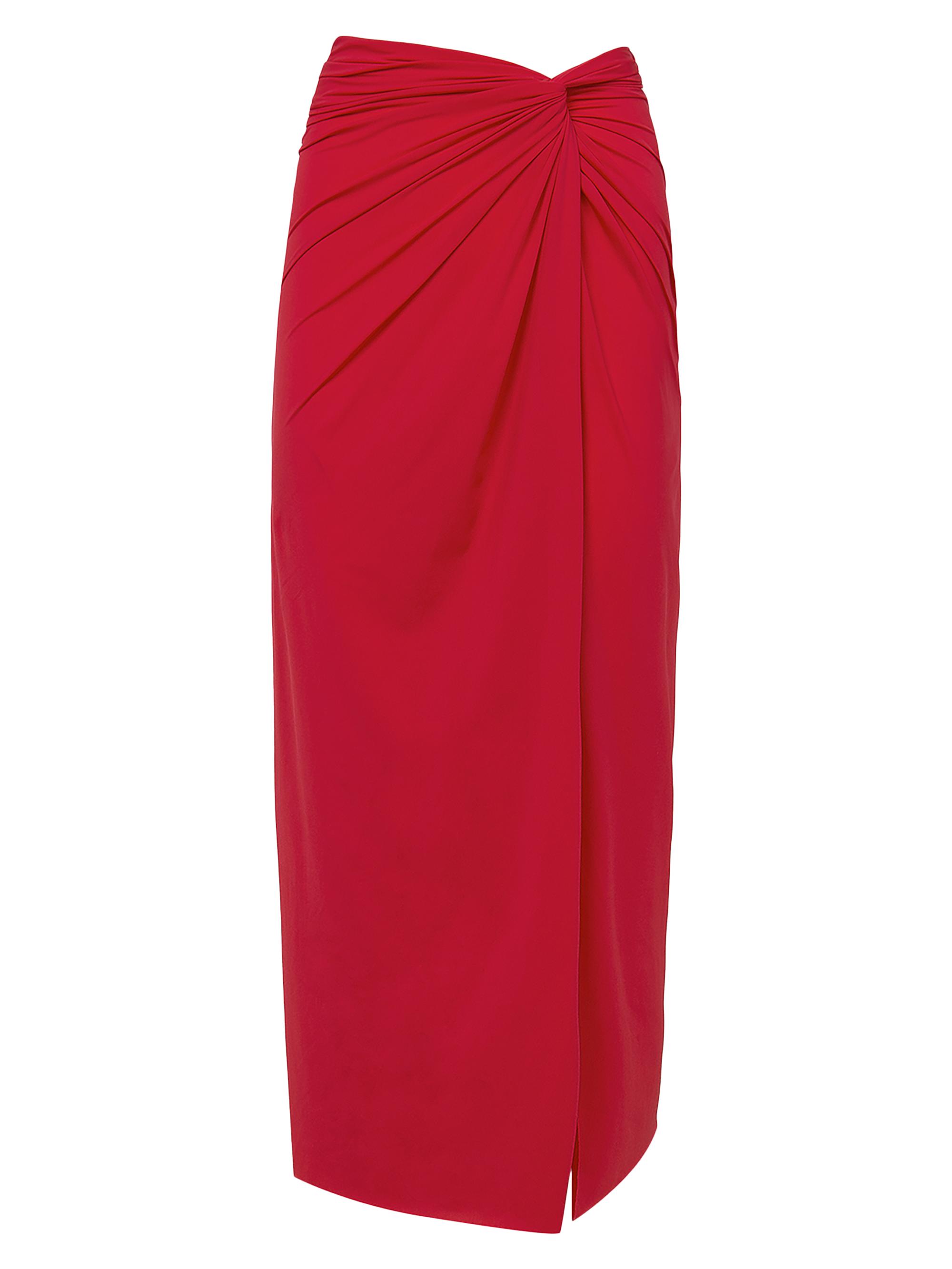 ViX by Paula Hermanny Women's Solid Karen Knotted Cover-Up Midi Skirt - Red