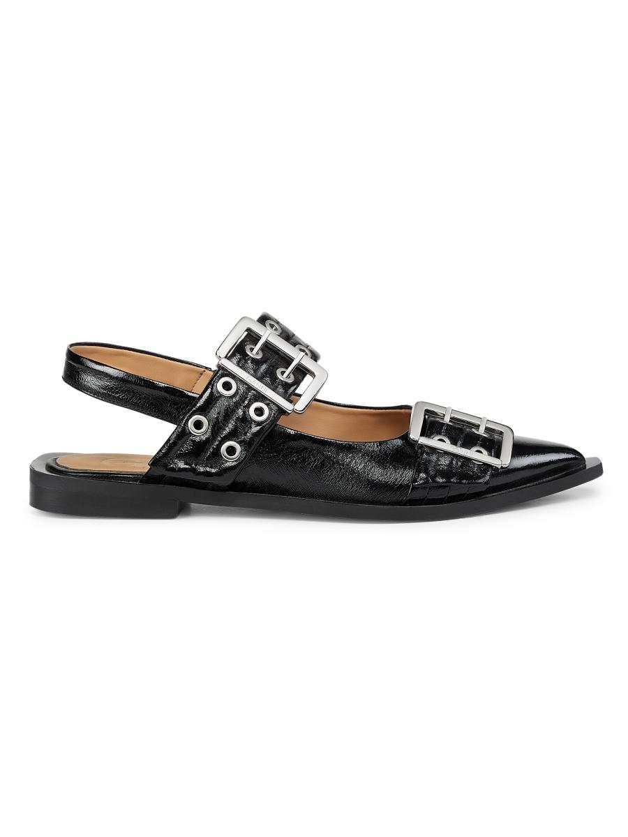 【Ganni】 Buckle Ballerina Ganni Buckle Ballerina Flats | Saks Fifth Avenue