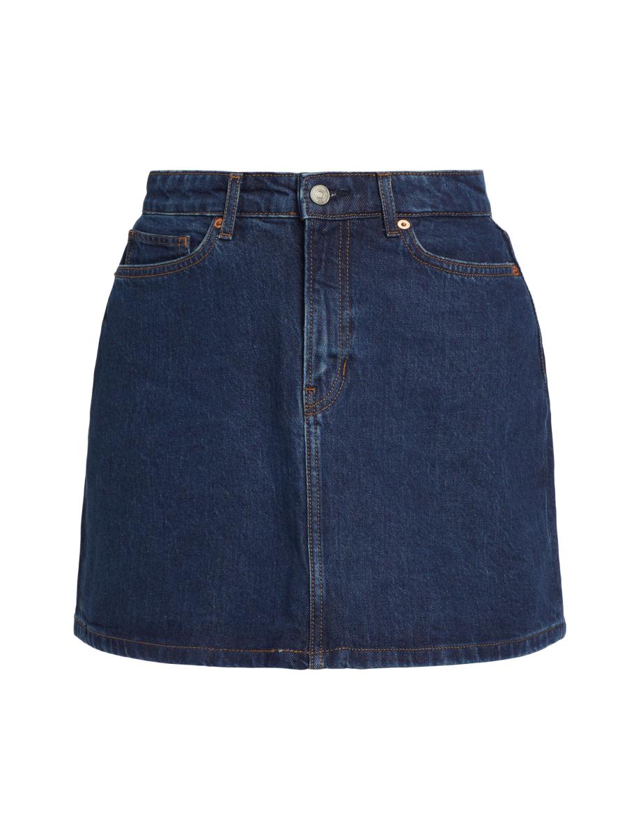 ☆Denim Reformed Mini Skirt/KIMHEKIM☆ Denim Reformed Mini Skirt (Blue) - KIMHĒKIM