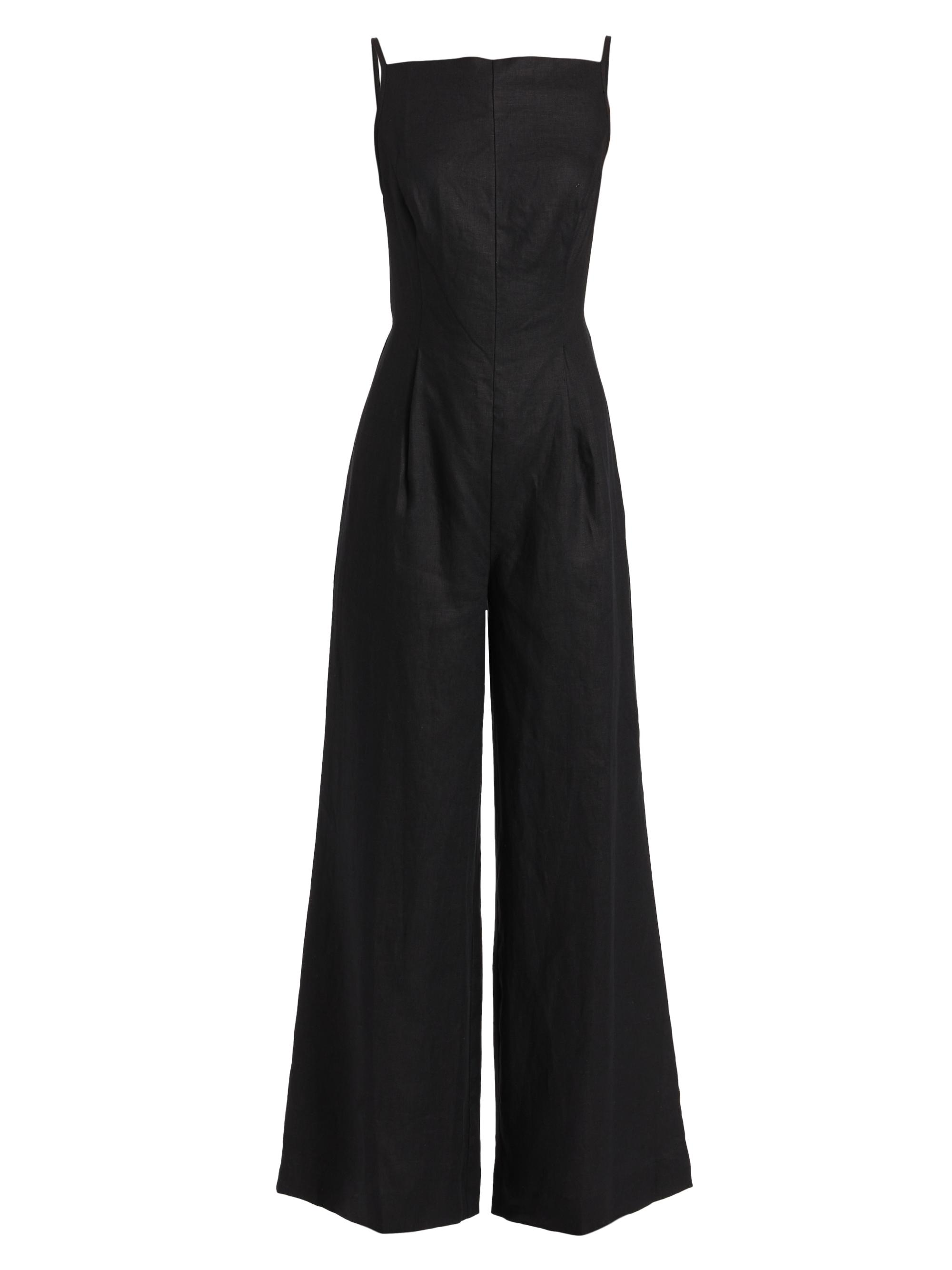 Reformation Women's Ciara Linen Straight-leg Jumpsuit - Black