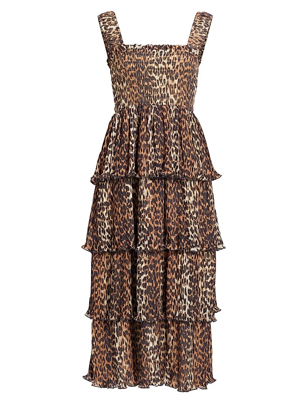 Leopard Tiered Midi Dress Leopard Tiered Midi Dress