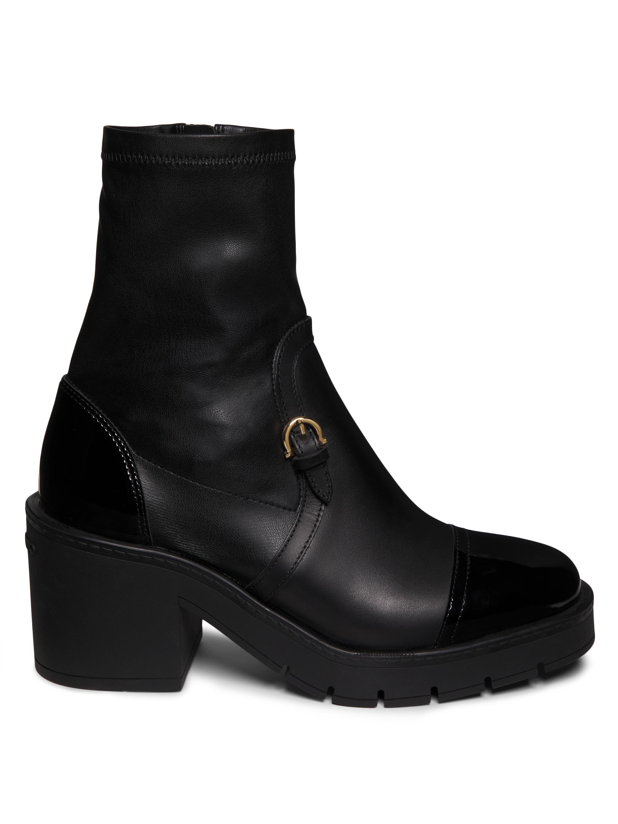 FERRAGAMO Women's Selyna 55MM Leather Booties - Nero