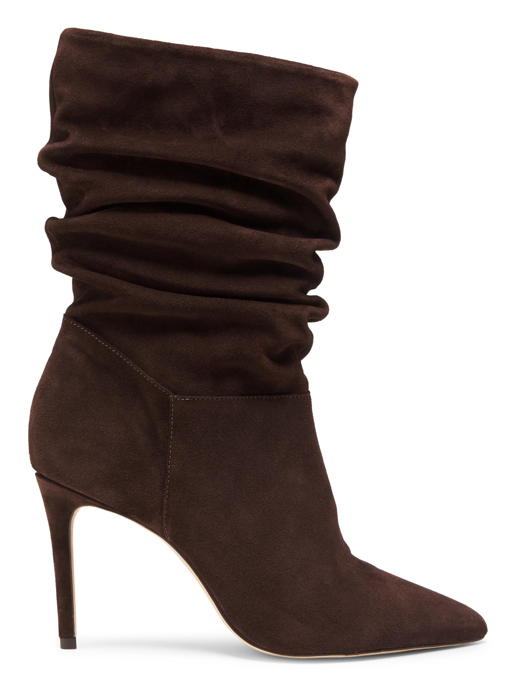 22élevé Women's 90MM Suede Slouch Shaft Boots - Dark Brown