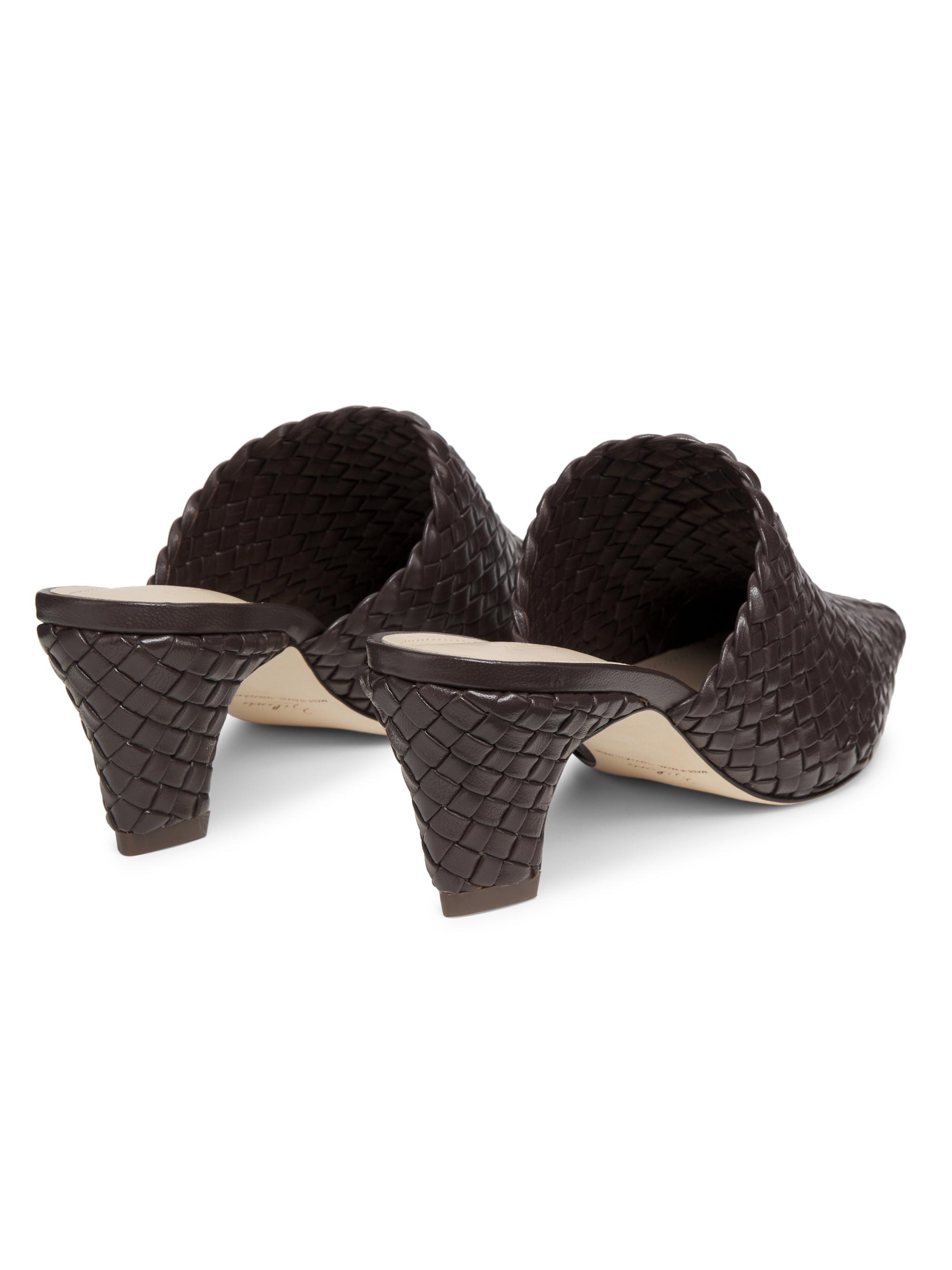 22élevé Braided Leather Block Heel Mules | Saks Fifth Avenue