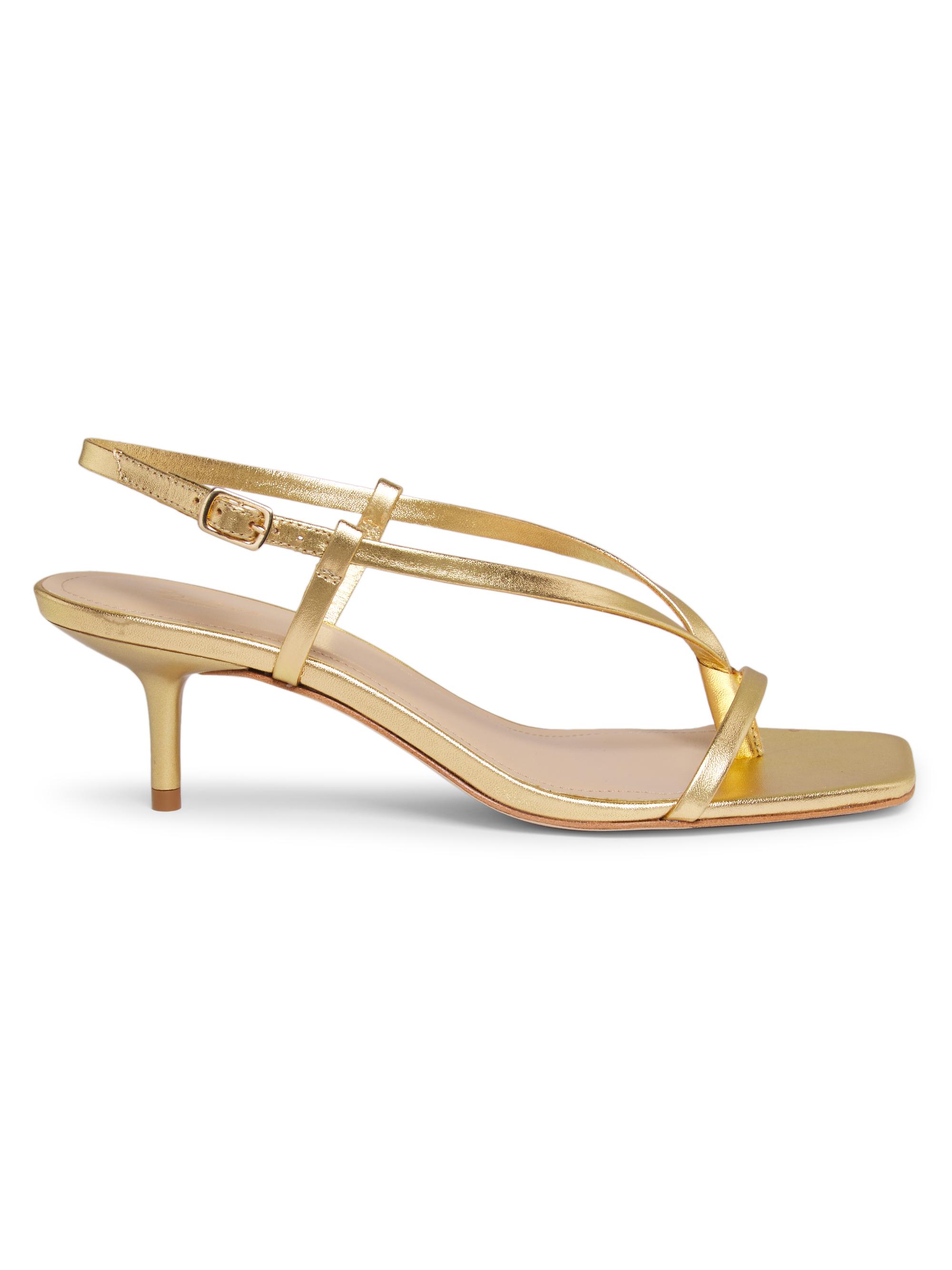 22élevé Women's Barely There 50MM Leather Sandals - Ouro Claro Orch