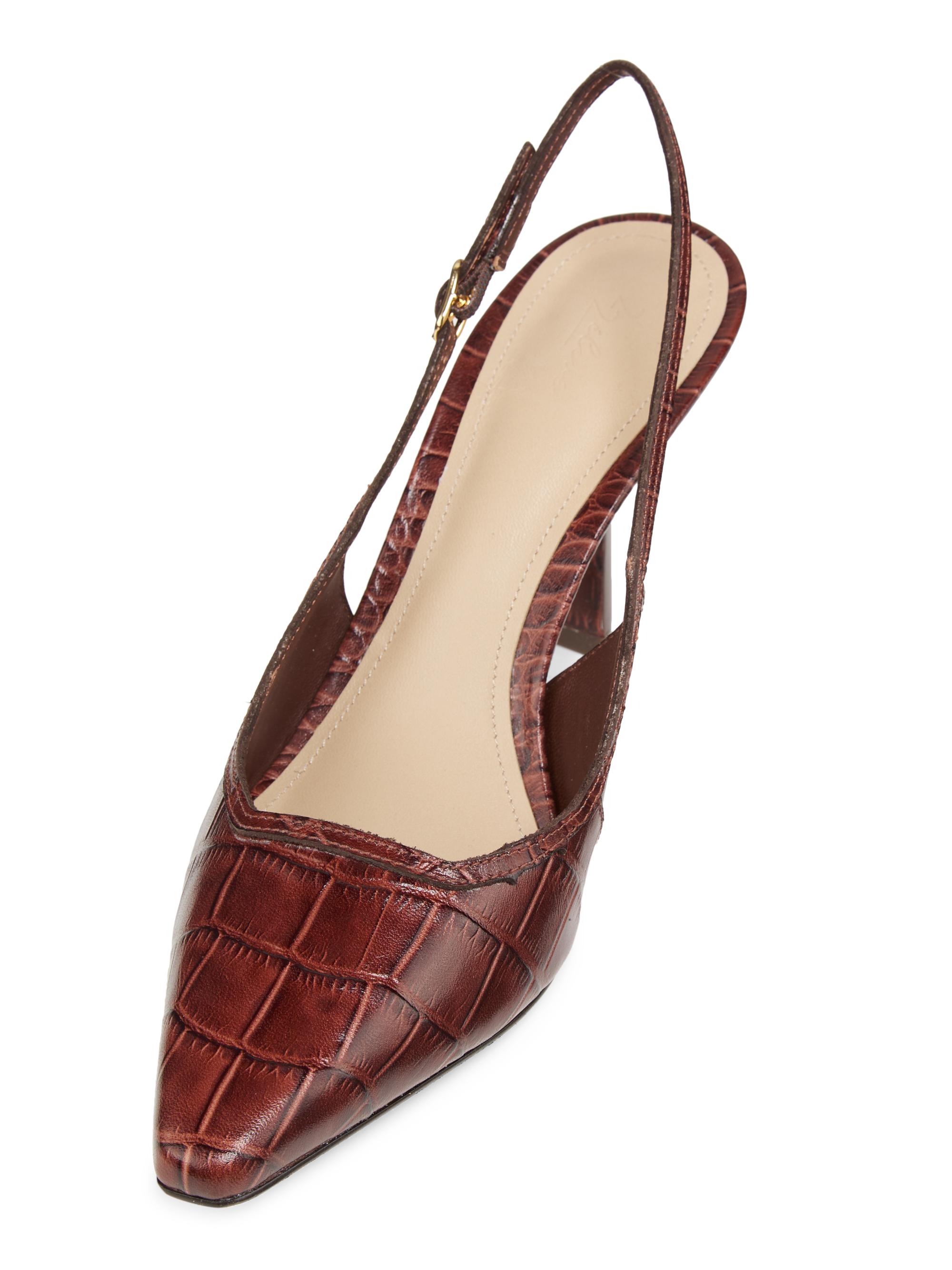 22élevé 75MM Croc-Embossed Leather Slingback Pumps Saks Fifth Avenue