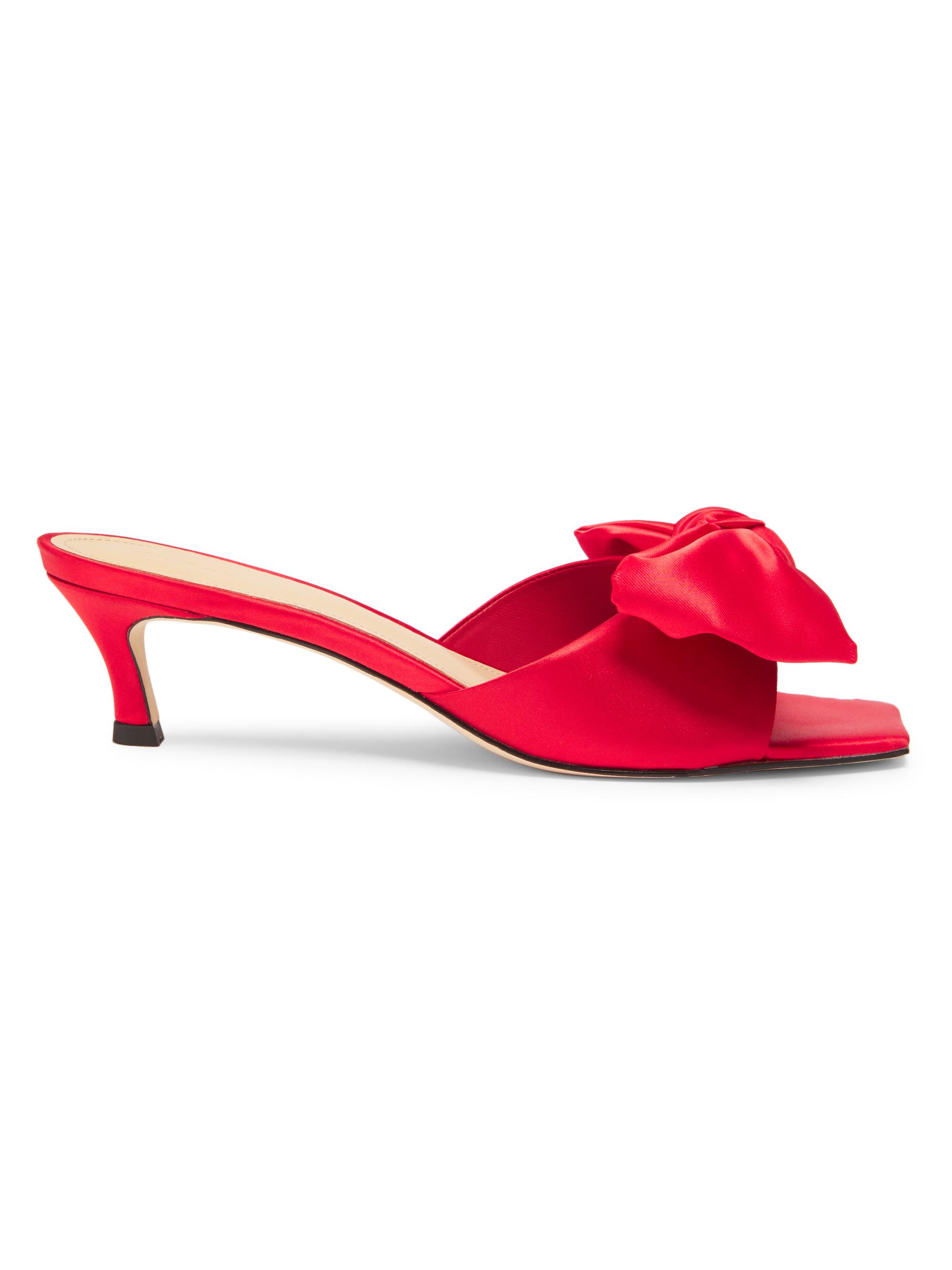 22élevé Women's Satin Bow Mules - Red