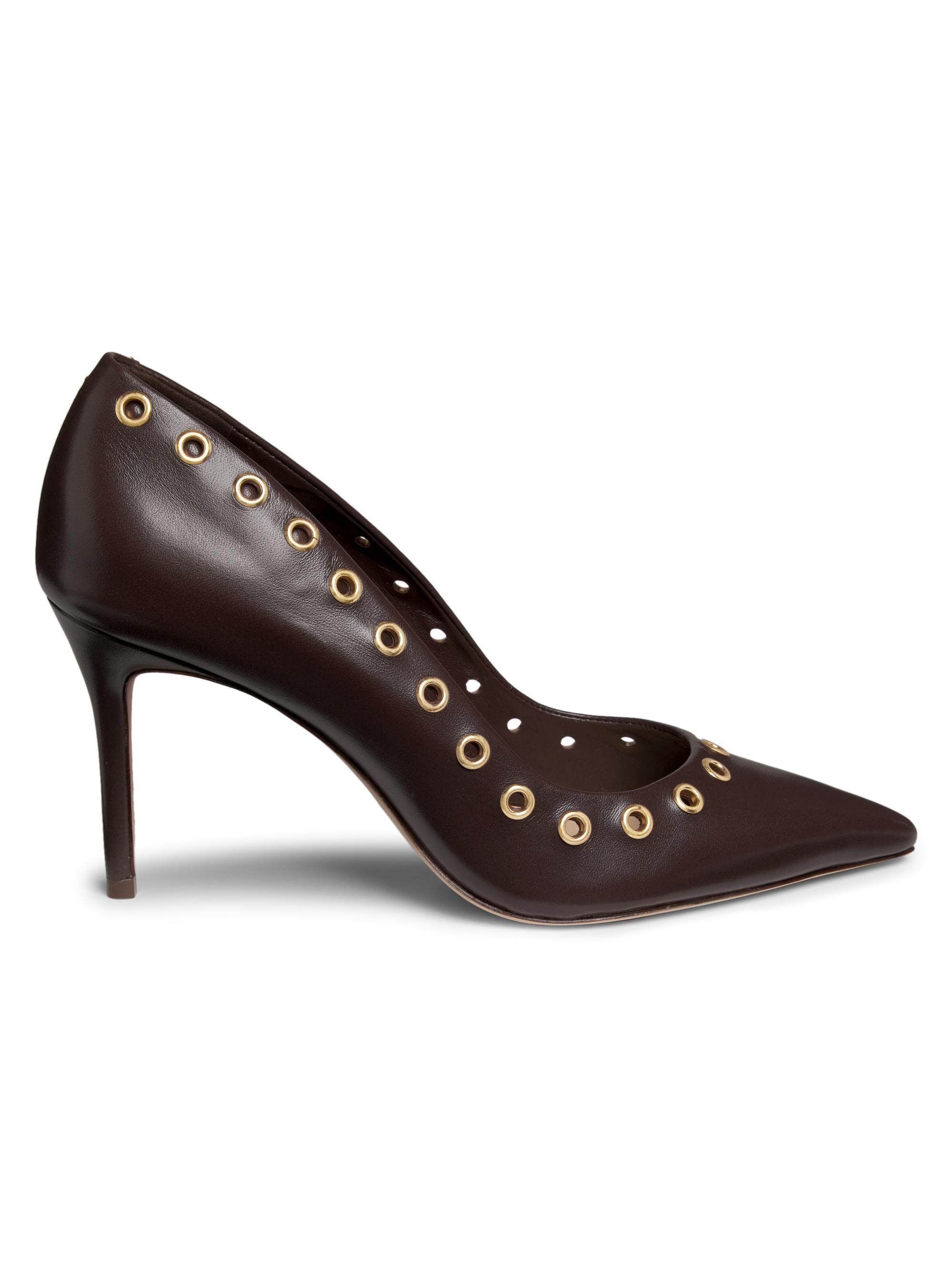 22élevé Women's Grommet-Embellished Leather Pumps - Dark Chocolate Gold
