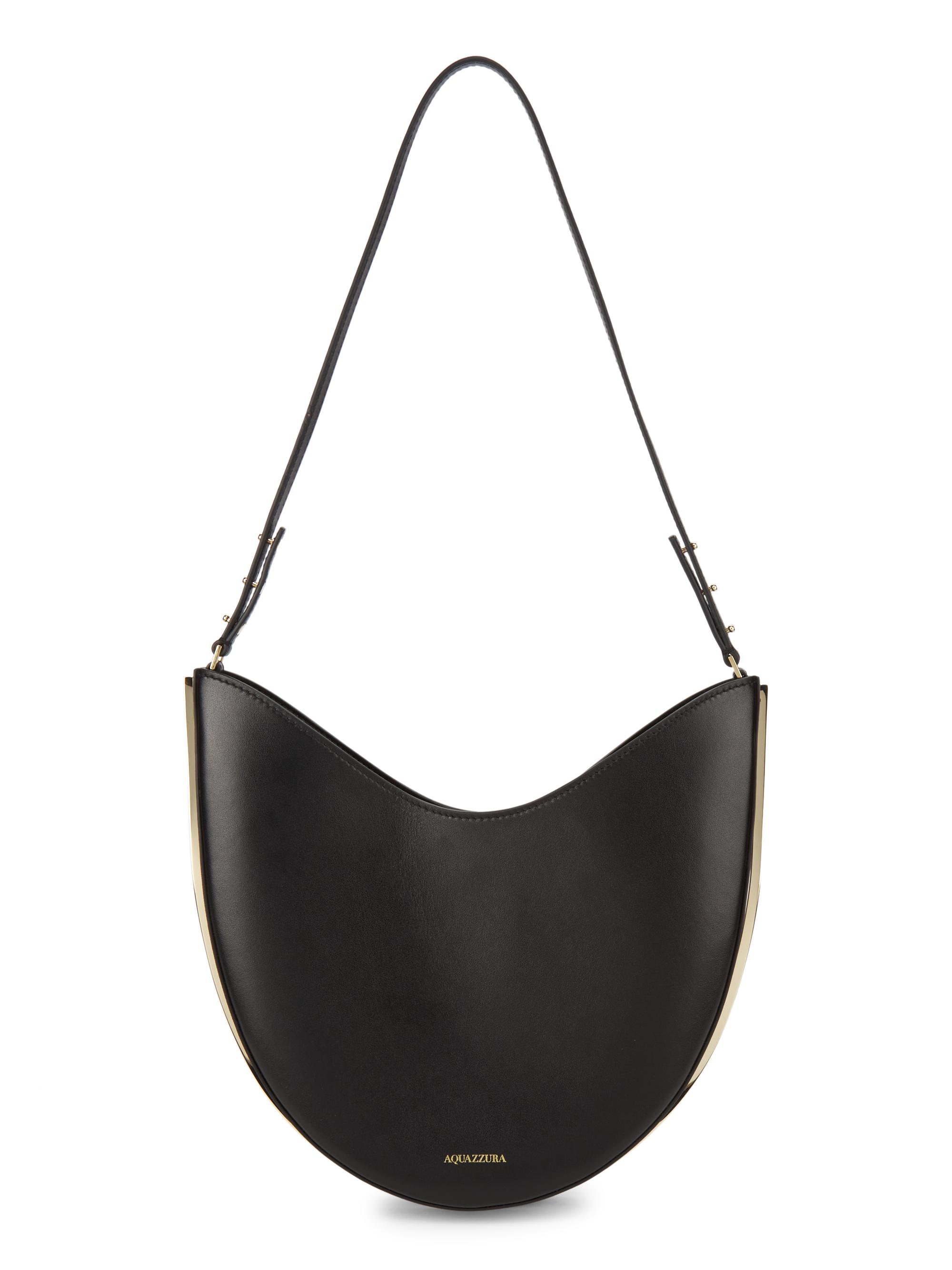Aquazzura Women's Purist Leather Hobo Bag - Black Light Gold
