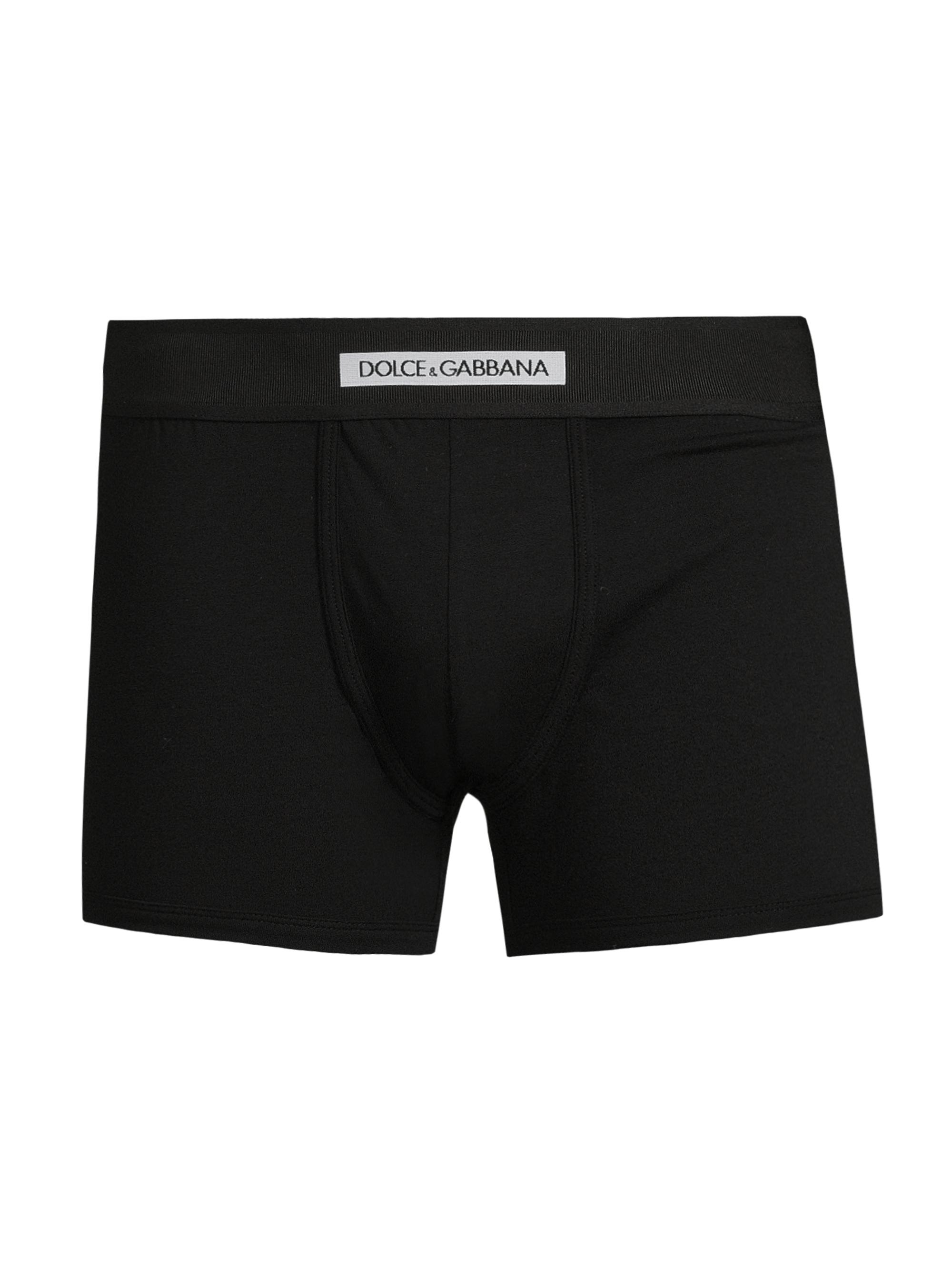 Dolce & Gabbana Men's Logo Cotton-Blend Boxer Briefs - Nero