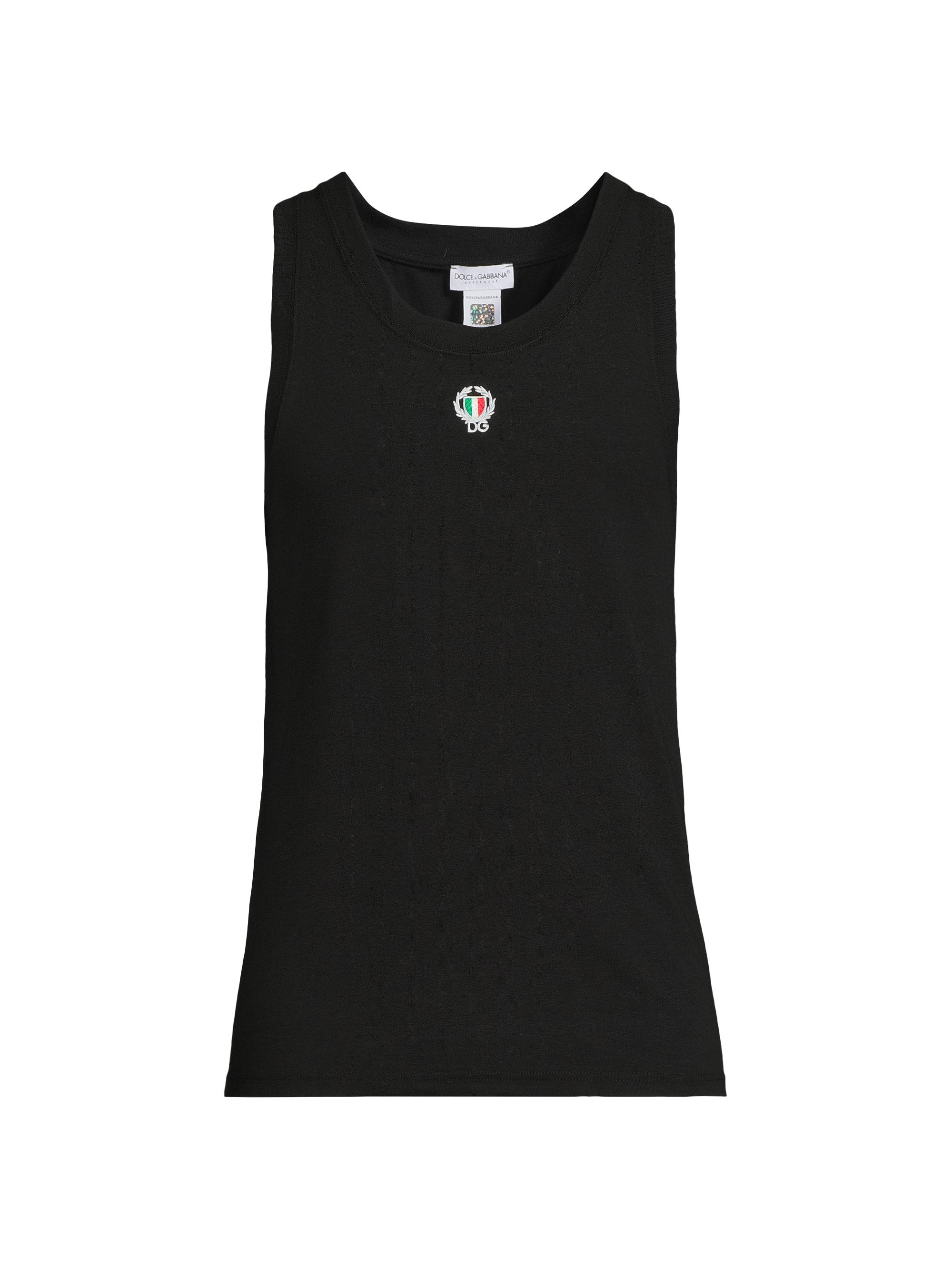 Dolce & Gabbana Men's Logo Cotton-Blend Tank Top - Nero