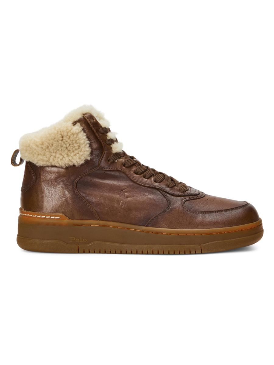 スニーカー Polo Ralph Lauren Embroidered Faux Shearling Lined Ranger Faux-Shearling-Lined Leather Boot | Ralph Lauren