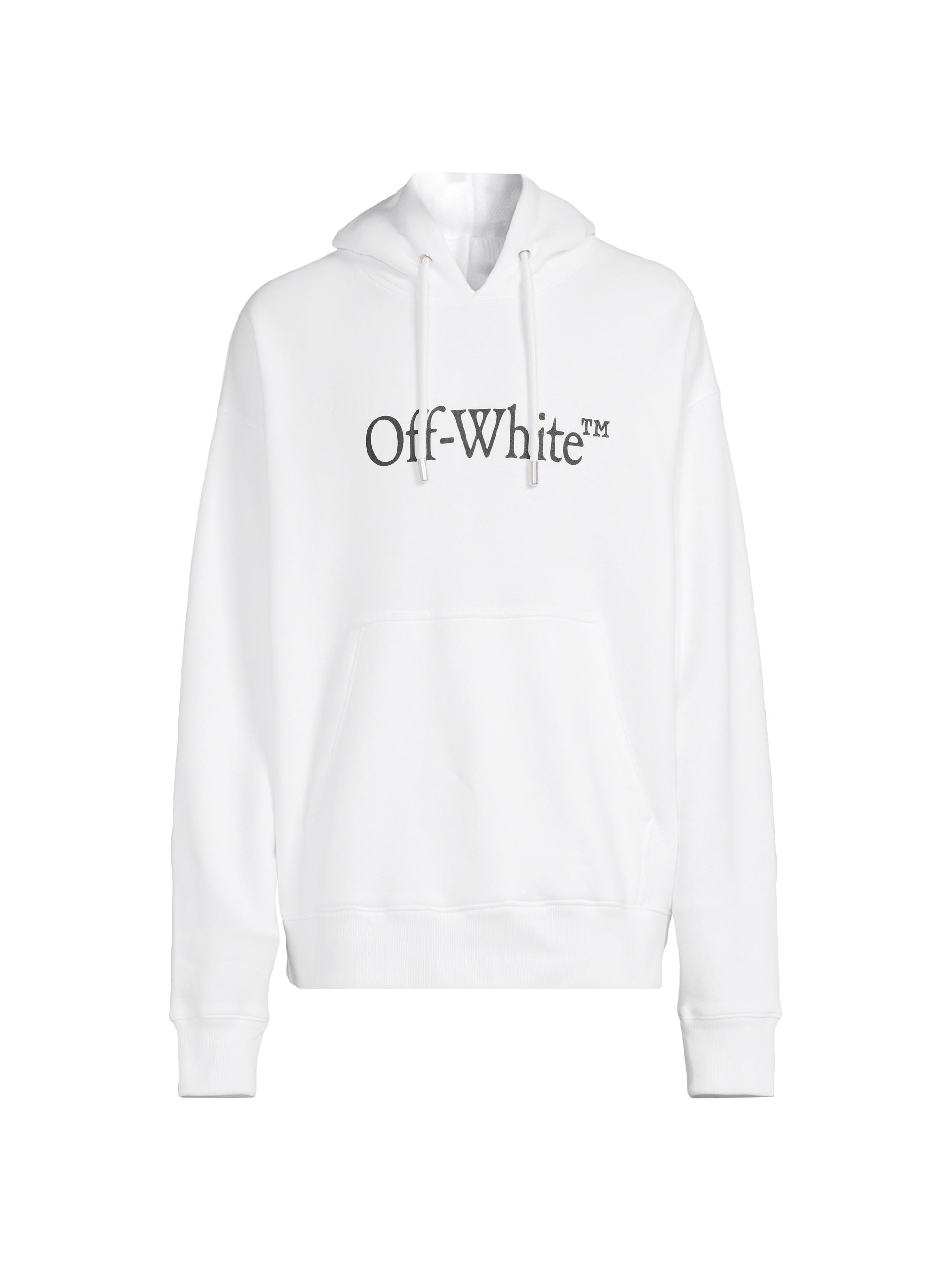Off-White Men's Big Bookish Cotton Skate Hoodie - White Black