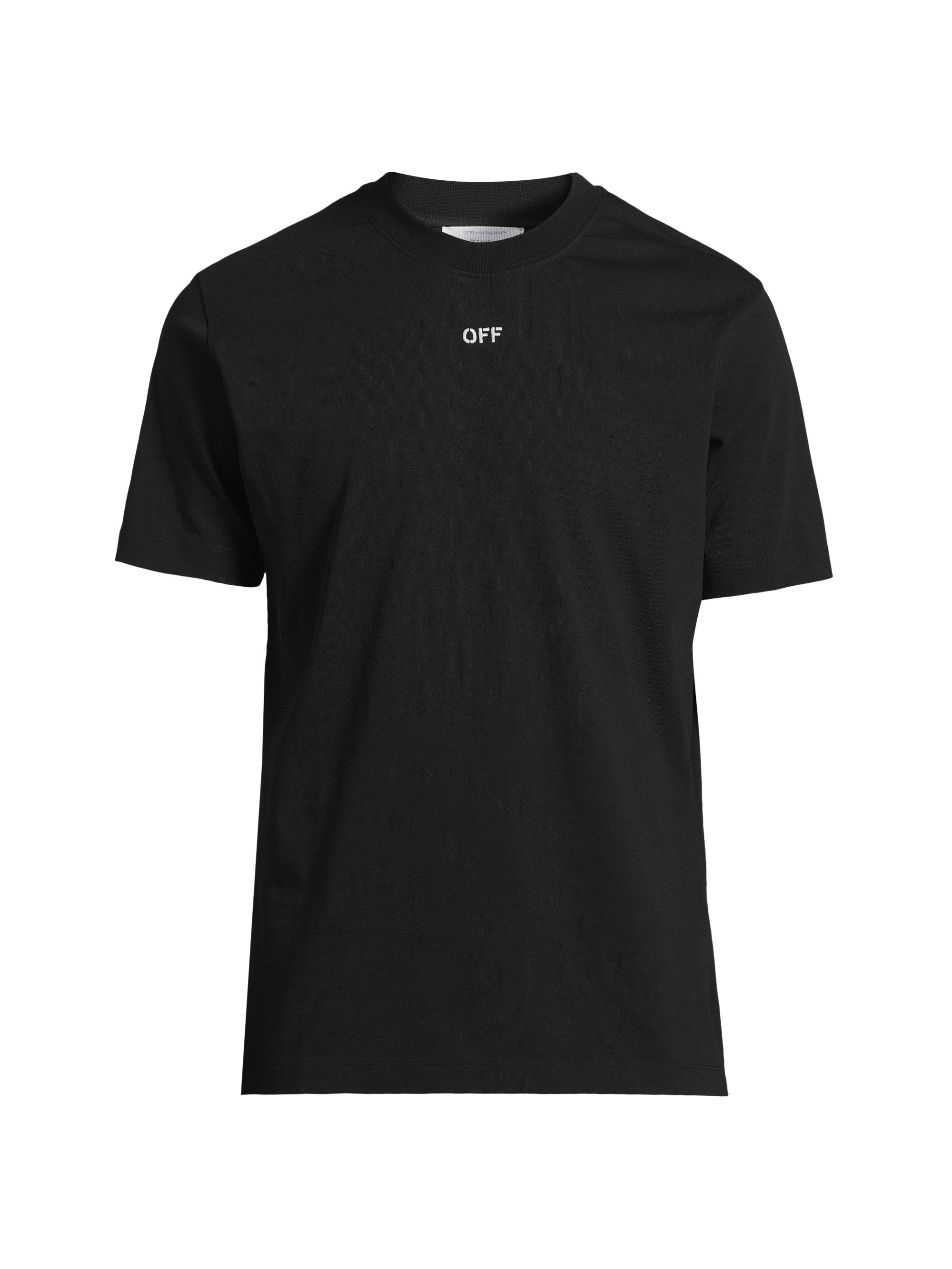 Off-White Men's Stitch Arr Slim Logo T-Shirt - Black White