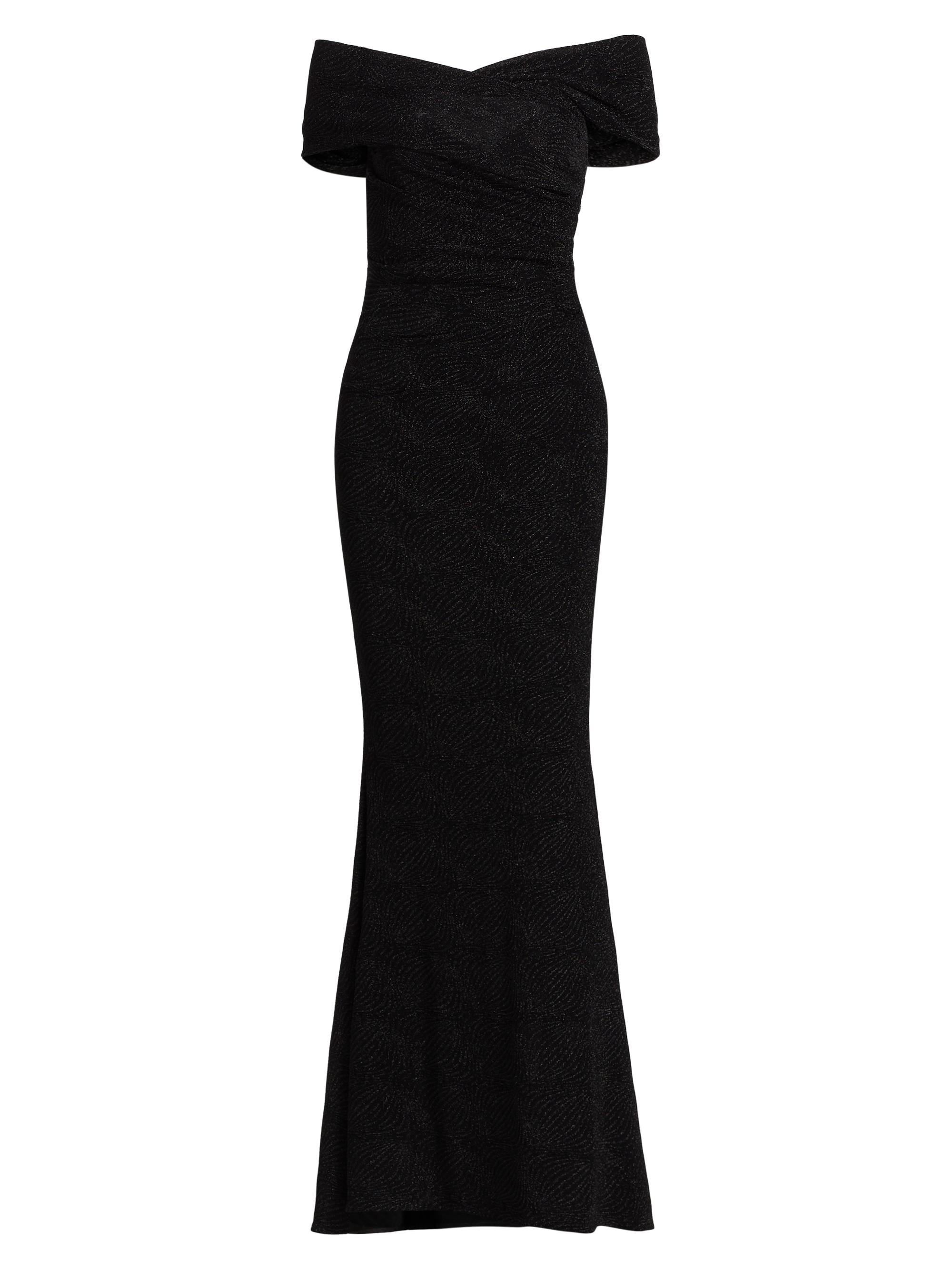 Talbot Runhof Women's Off-The-Shoulder Metallic Gown - Black