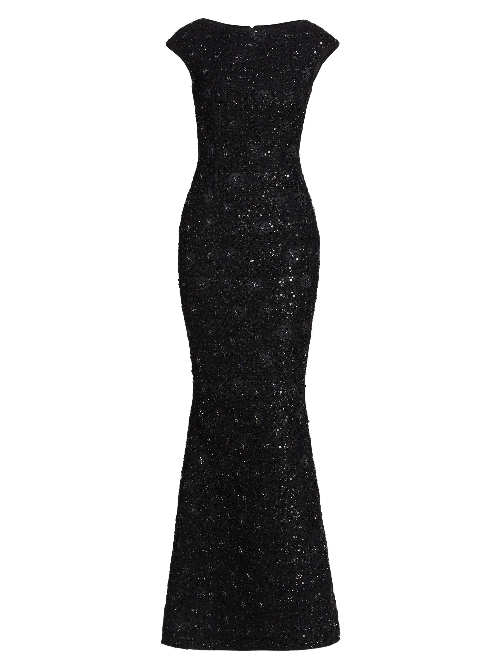 Talbot Runhof Women's Iris Tweed Mermaid Gown - Black