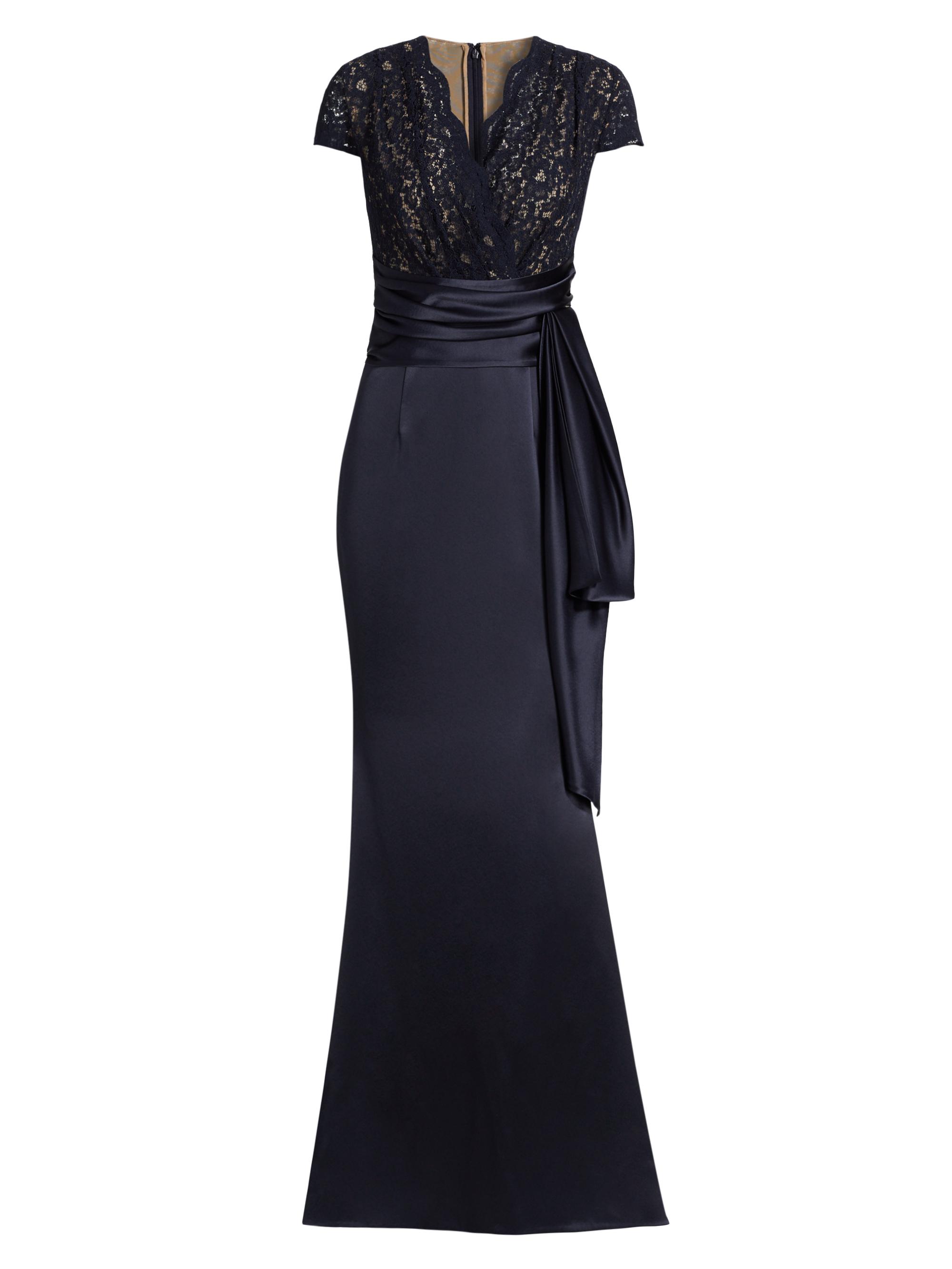 Lace Satin Sash Gown