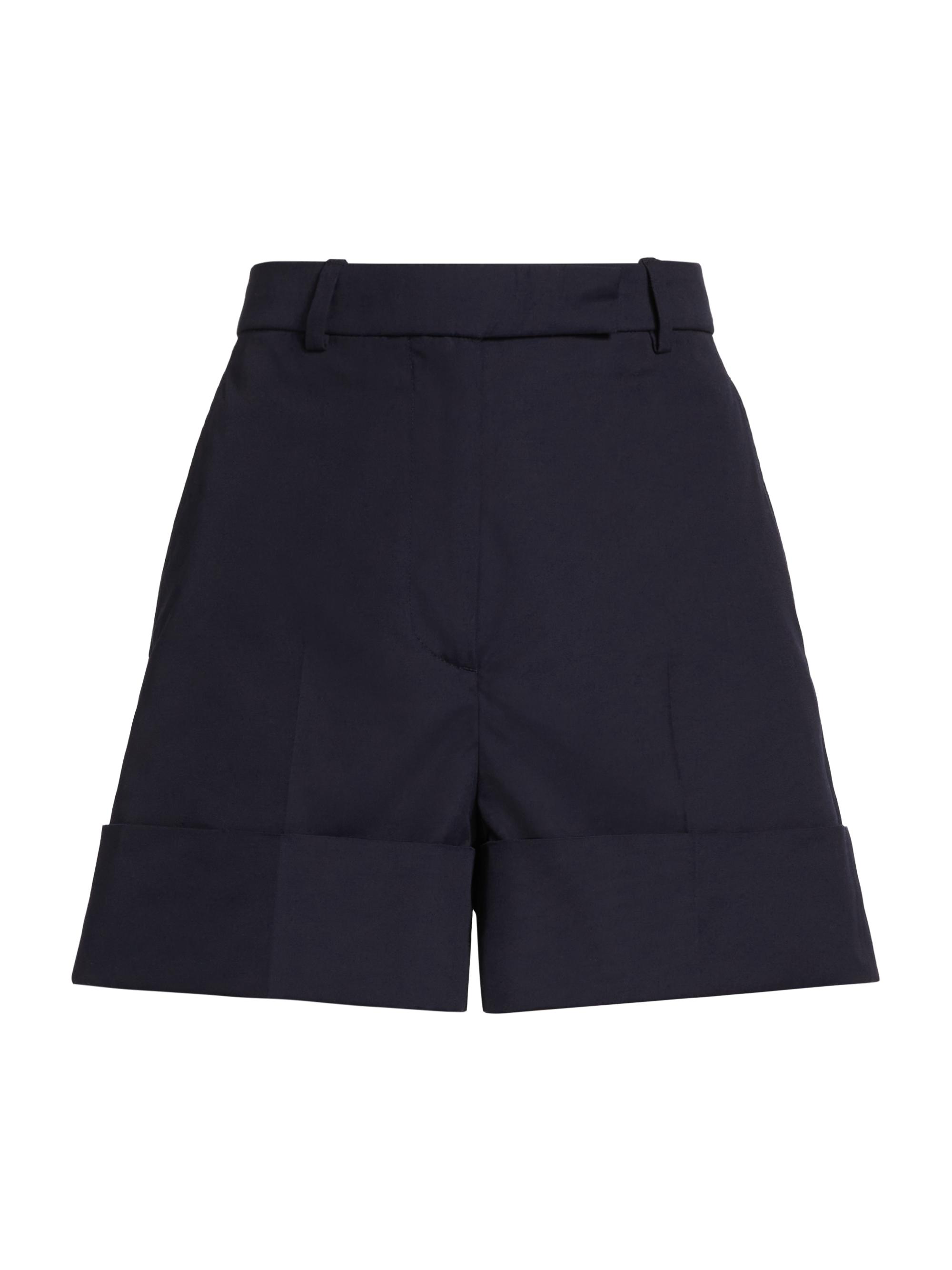 Thom Browne Women's High-Rise Cuffed Shorts - Navy