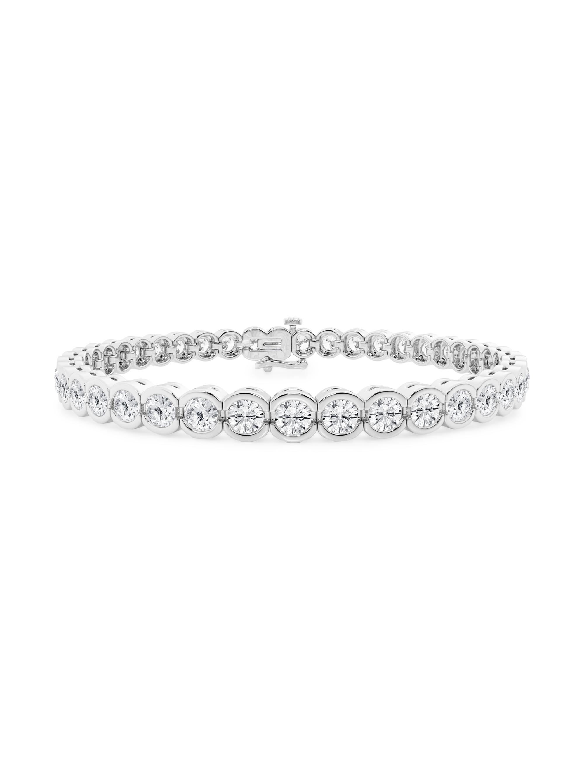 Saks Fifth Avenue Collection Women's Platinum & Round Lab-Grown Diamond Bezel Tennis Bracelet/1.00-10.00 TCW - 10 Tcw