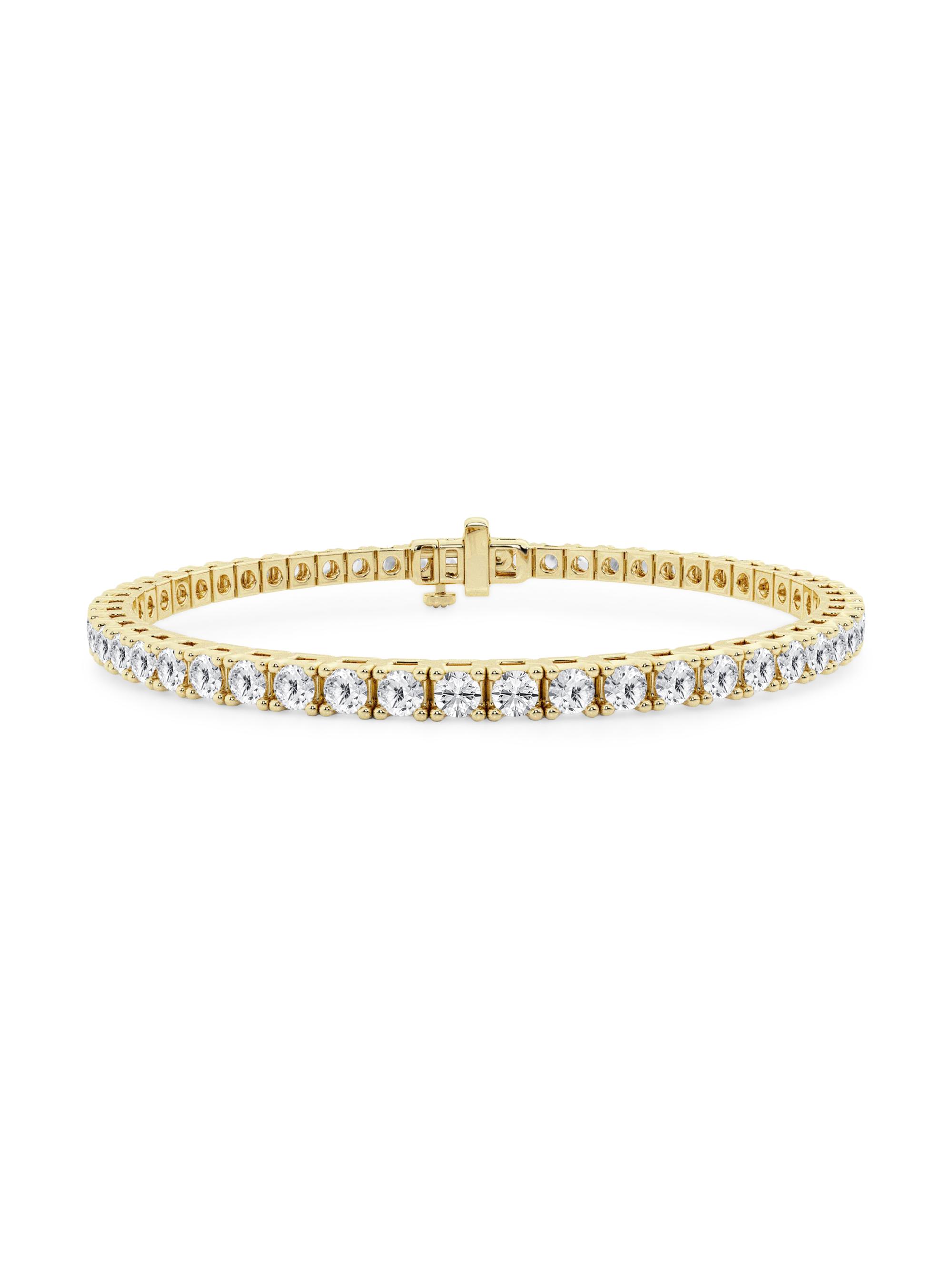 Saks Fifth Avenue Collection Women's 14K Yellow Gold & Round Lab-Grown Diamond 4-Prong Tennis Bracelet/5.00-20.00 TCW - 5 Tcw