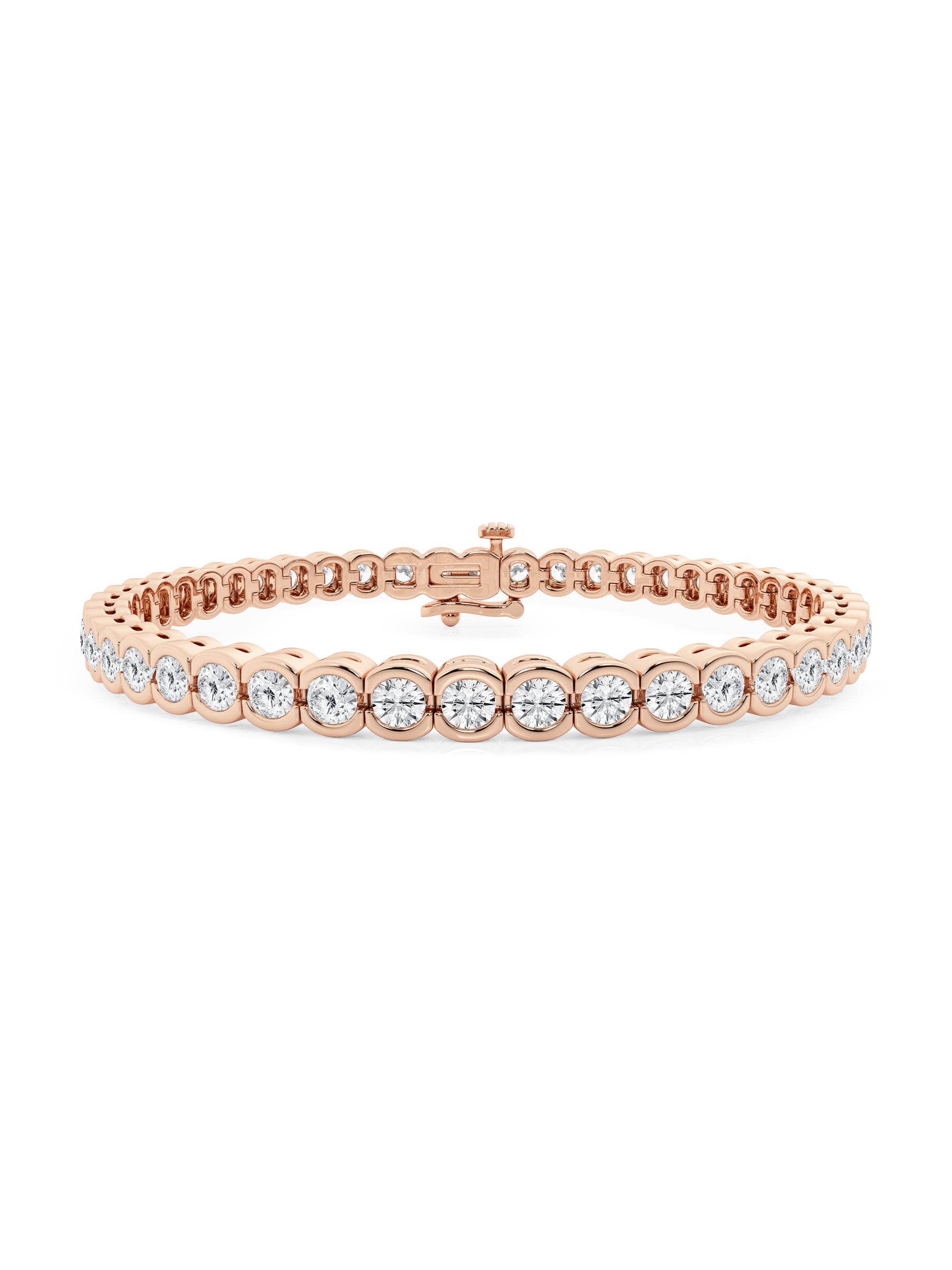 Saks Fifth Avenue Collection Women's 14K Rose Gold & Round Lab-Grown Diamond Bezel Tennis Bracelet/1.00-10.00 TCW - 8 Tcw