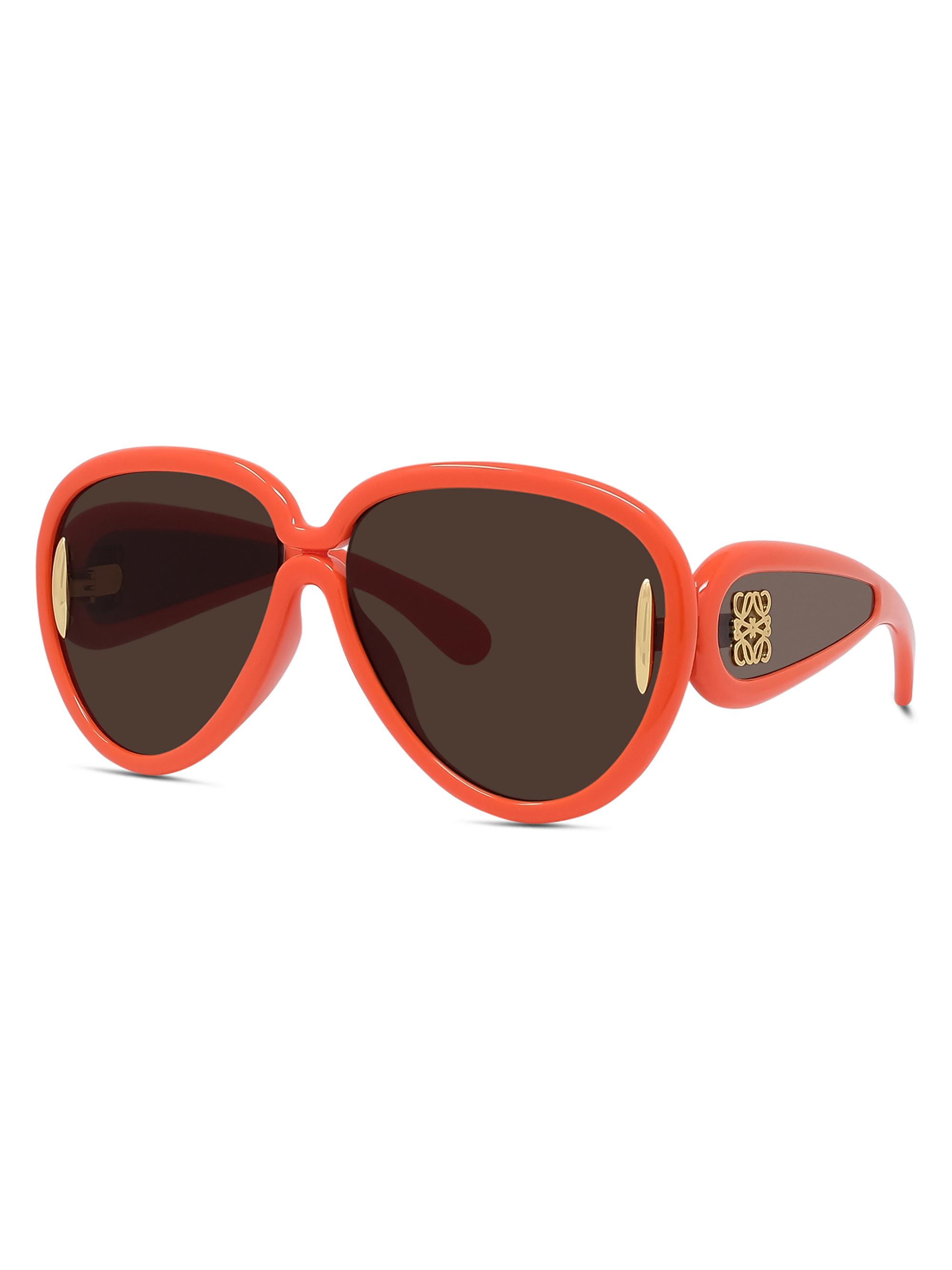 LOEWE Men's  x Paula's Ibiza 65MM Wave Mask Pilot Sunglasses - Orange Dark Grey