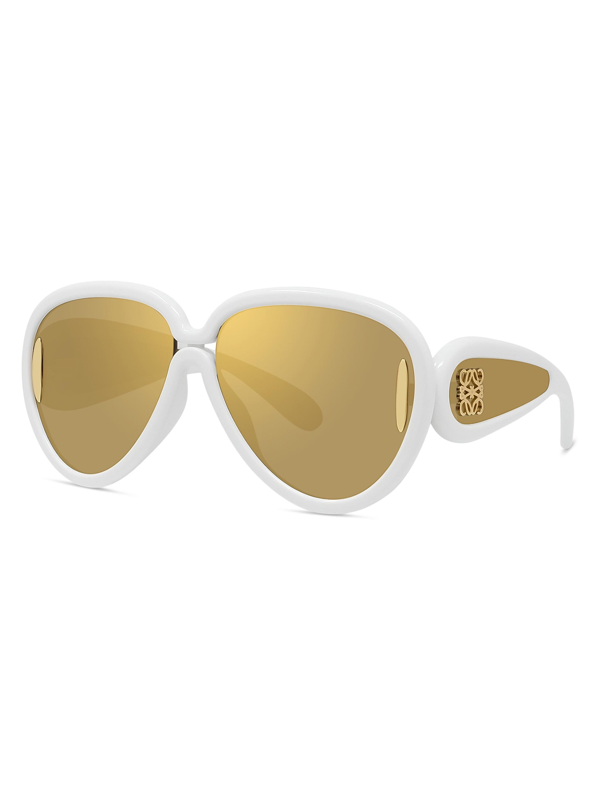 LOEWE Men's  x Paula's Ibiza 65MM Wave Mask Pilot Sunglasses - White Brown Mirror