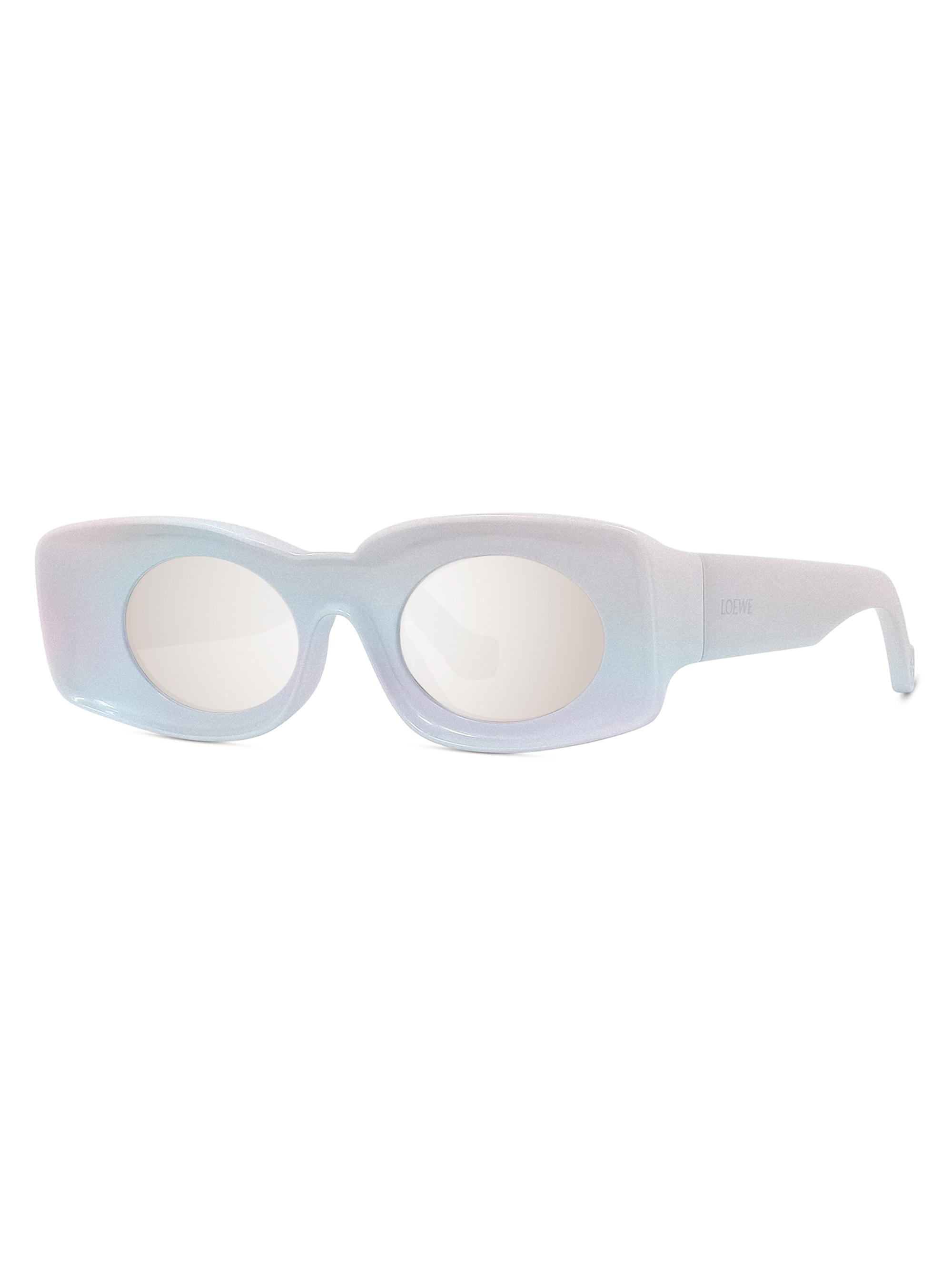 LOEWE Men's  x Paula's Ibiza 49MM Square Sunglasses - White Sparkle Grey Mirror