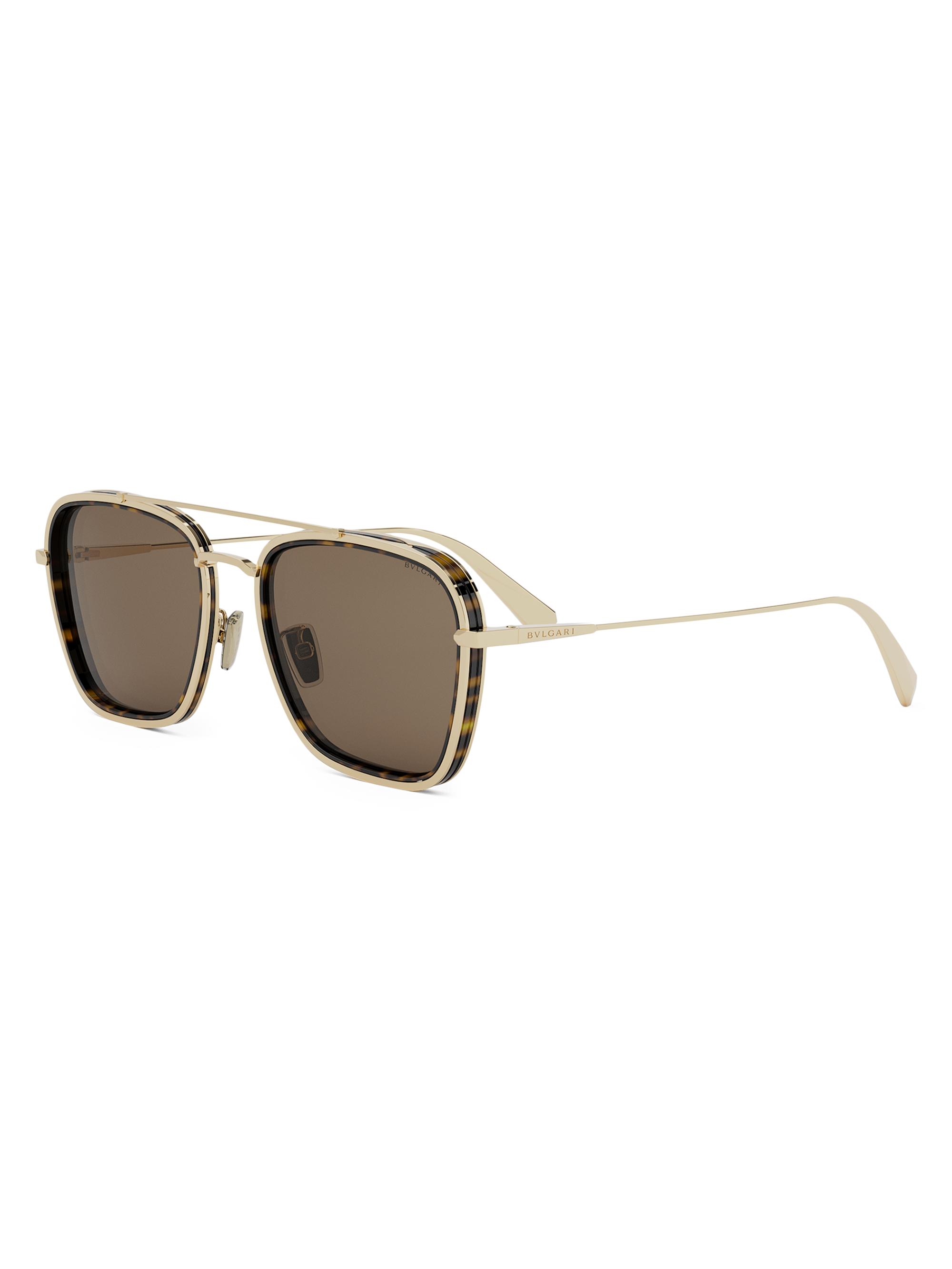 BVLGARI Men's B. ZERO1 55MM Square Sunglasses - Gold Brown