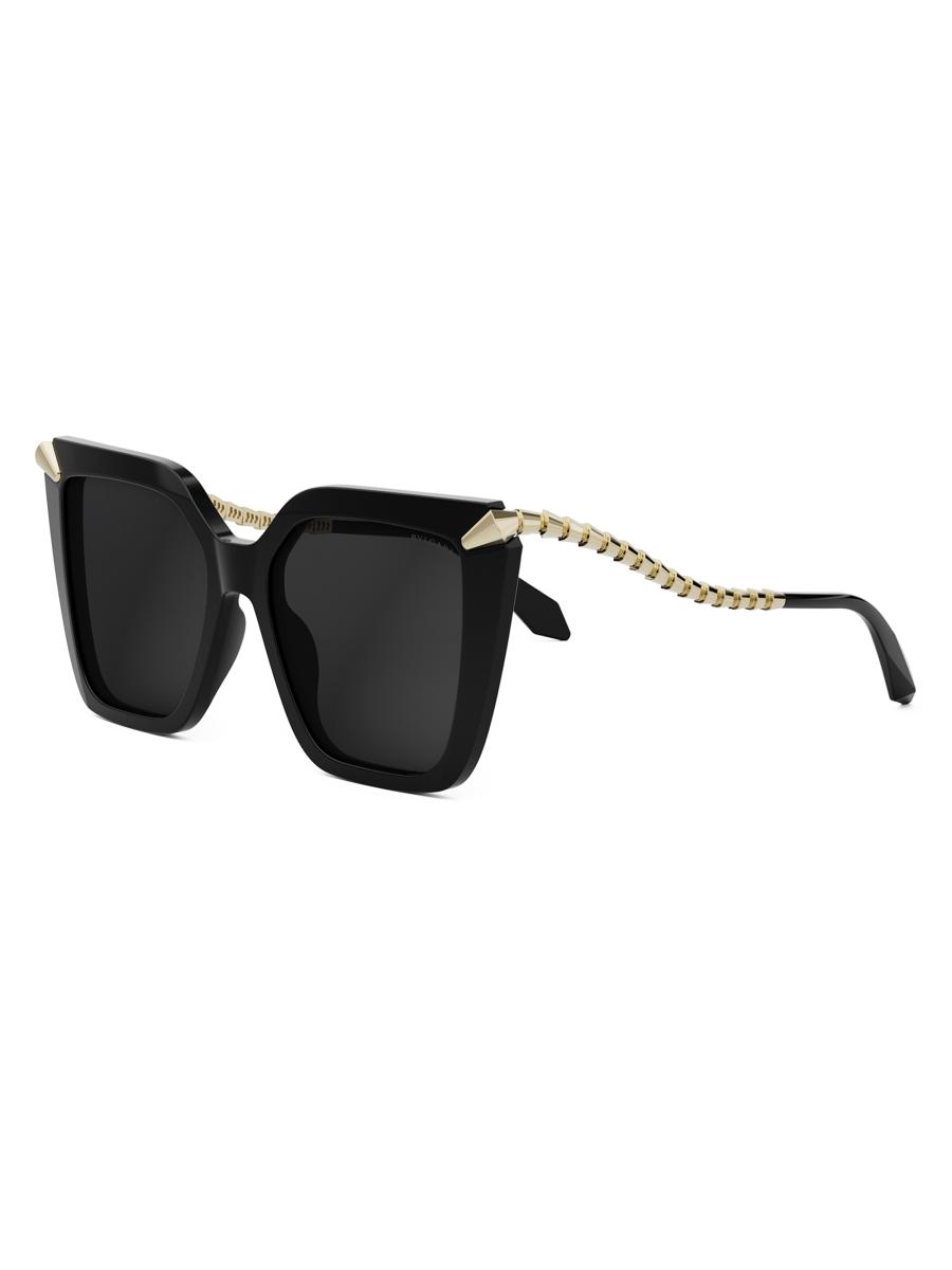 Bvlgari★素敵！Cat Eye Black Sunglasses w/triangle Crystal Bvlgari☆素敵！Cat Eye Black Sunglasses w/triangle Crystal