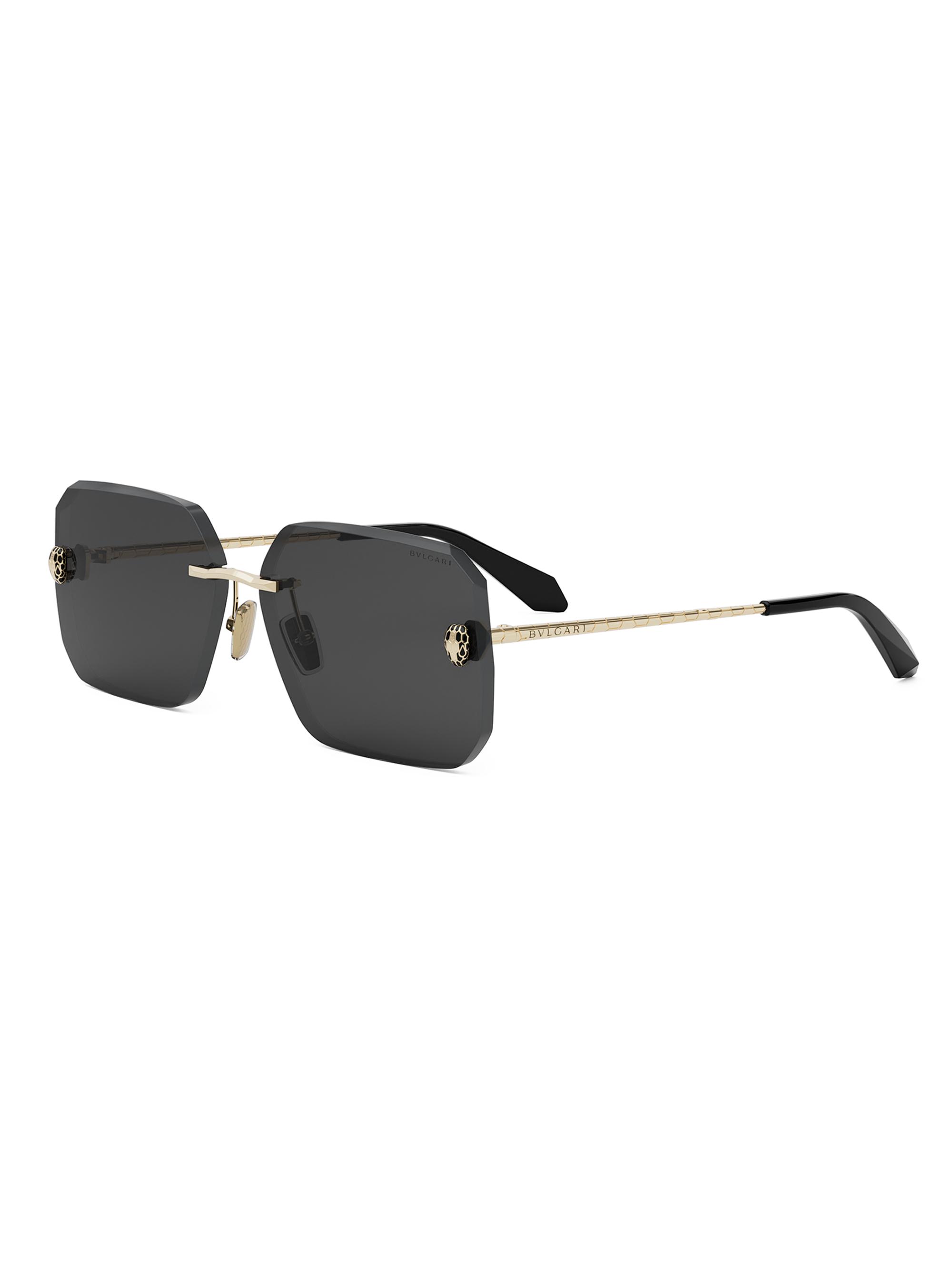 BVLGARI Women's Serpenti 62MM Rectangular Sunglasses - Gold Dark Grey