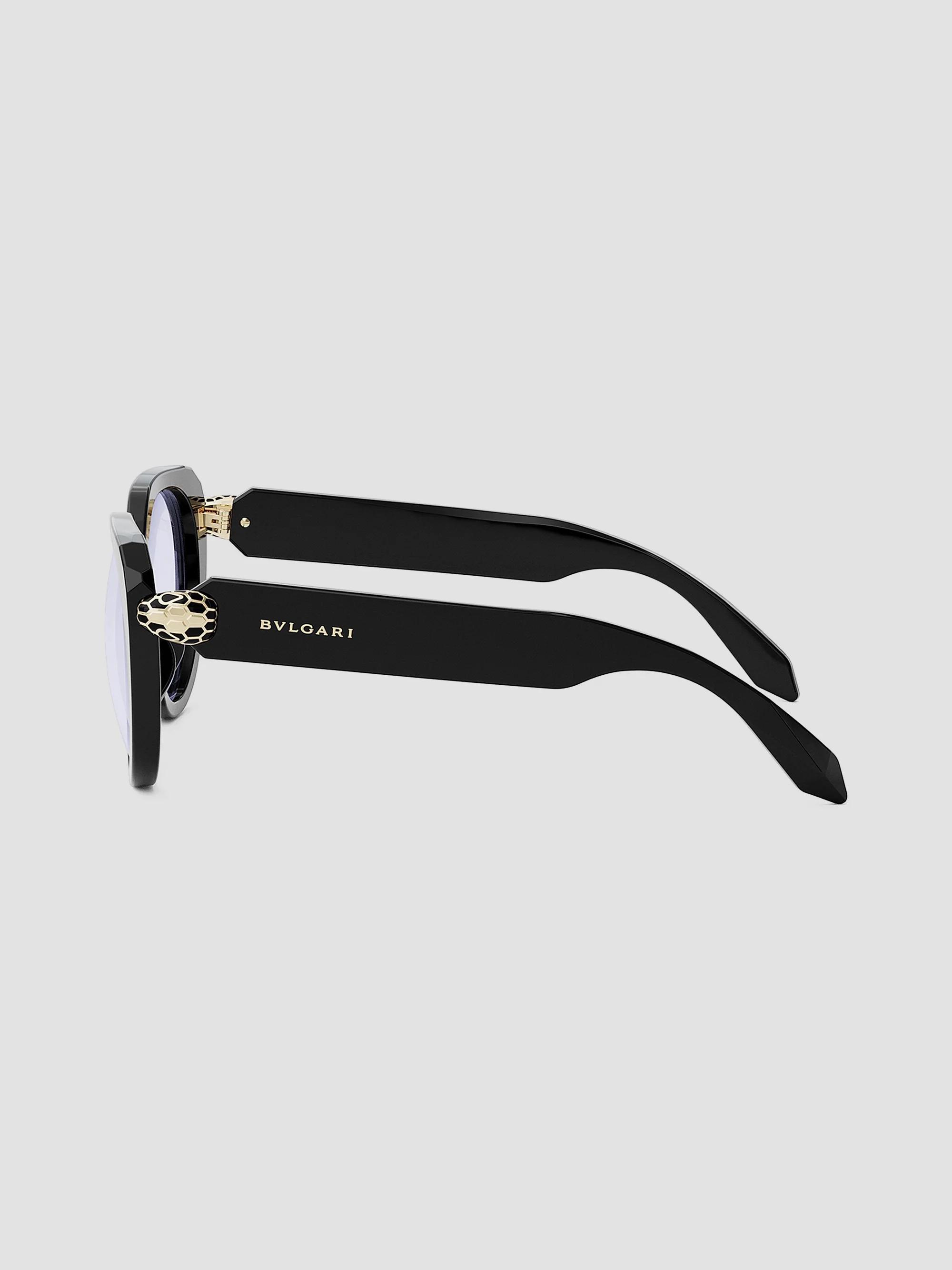 BVLGARI Serpenti 51MM Cat-Eye Blue Block Glasses | Saks  display picture 3
