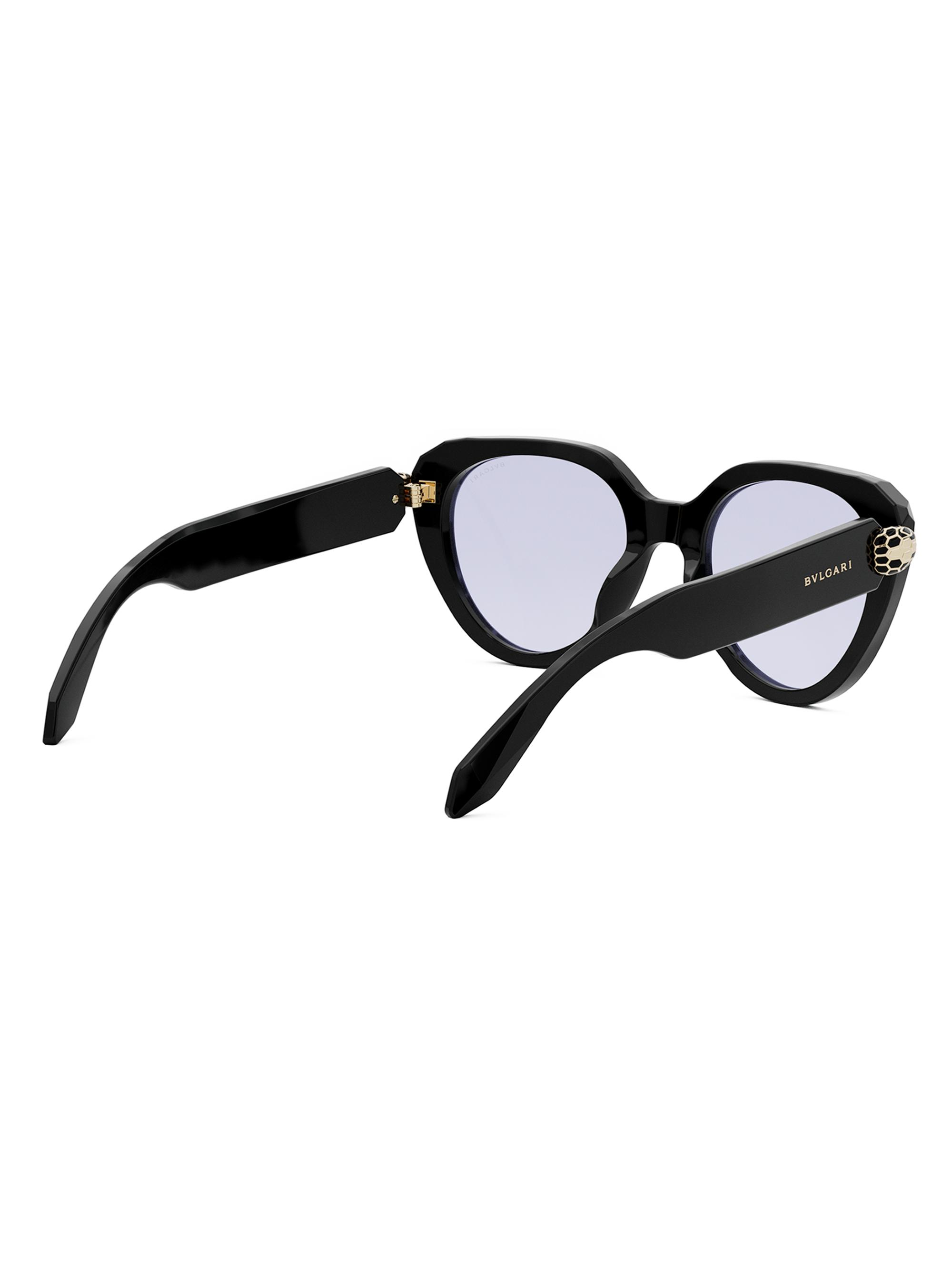 BVLGARI Serpenti 51MM Cat-Eye Blue Block Glasses | Saks Fifth Avenue
