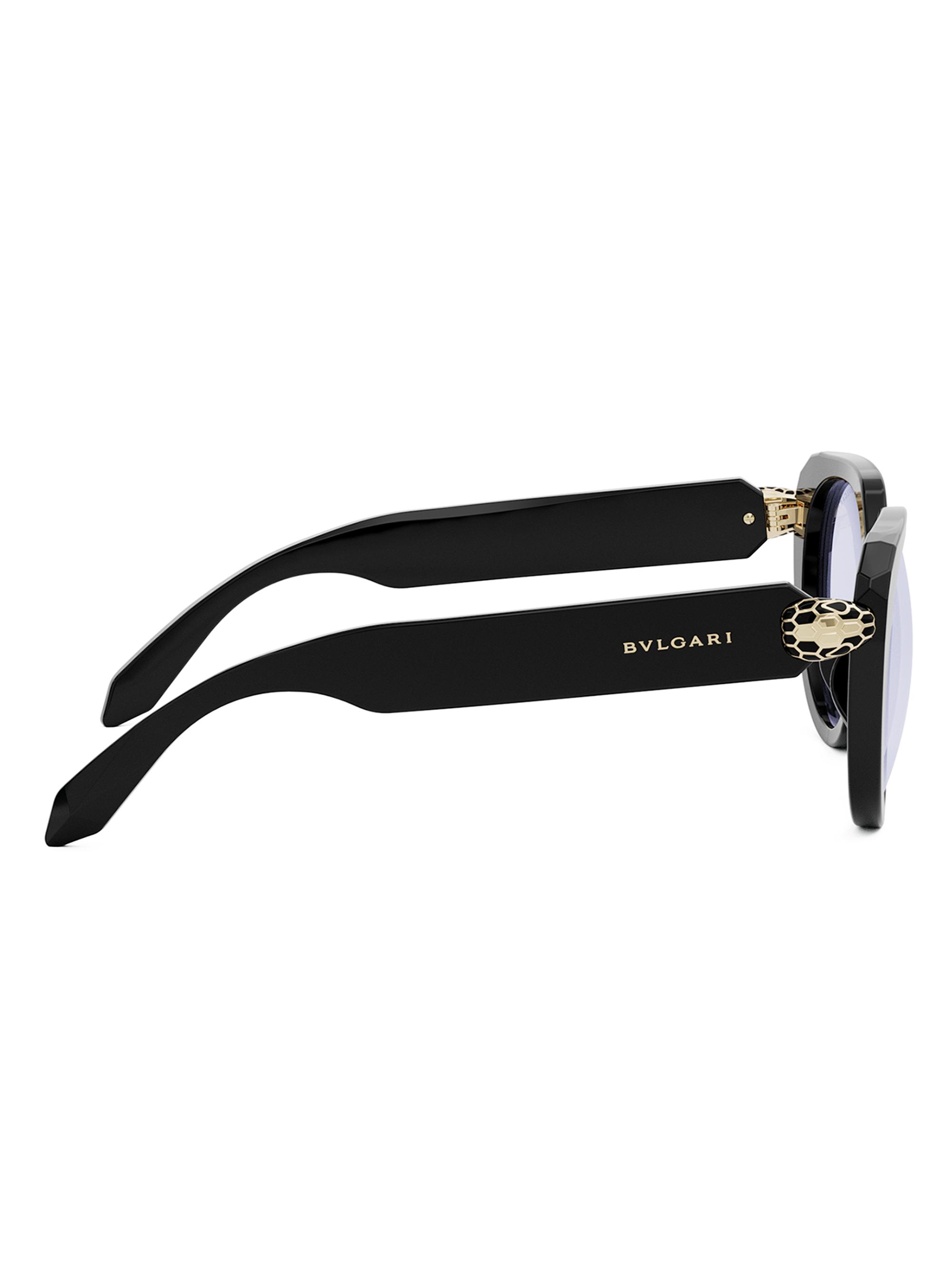 BVLGARI Serpenti 51MM Cat-Eye Blue Block Glasses | Saks Fifth Avenue
