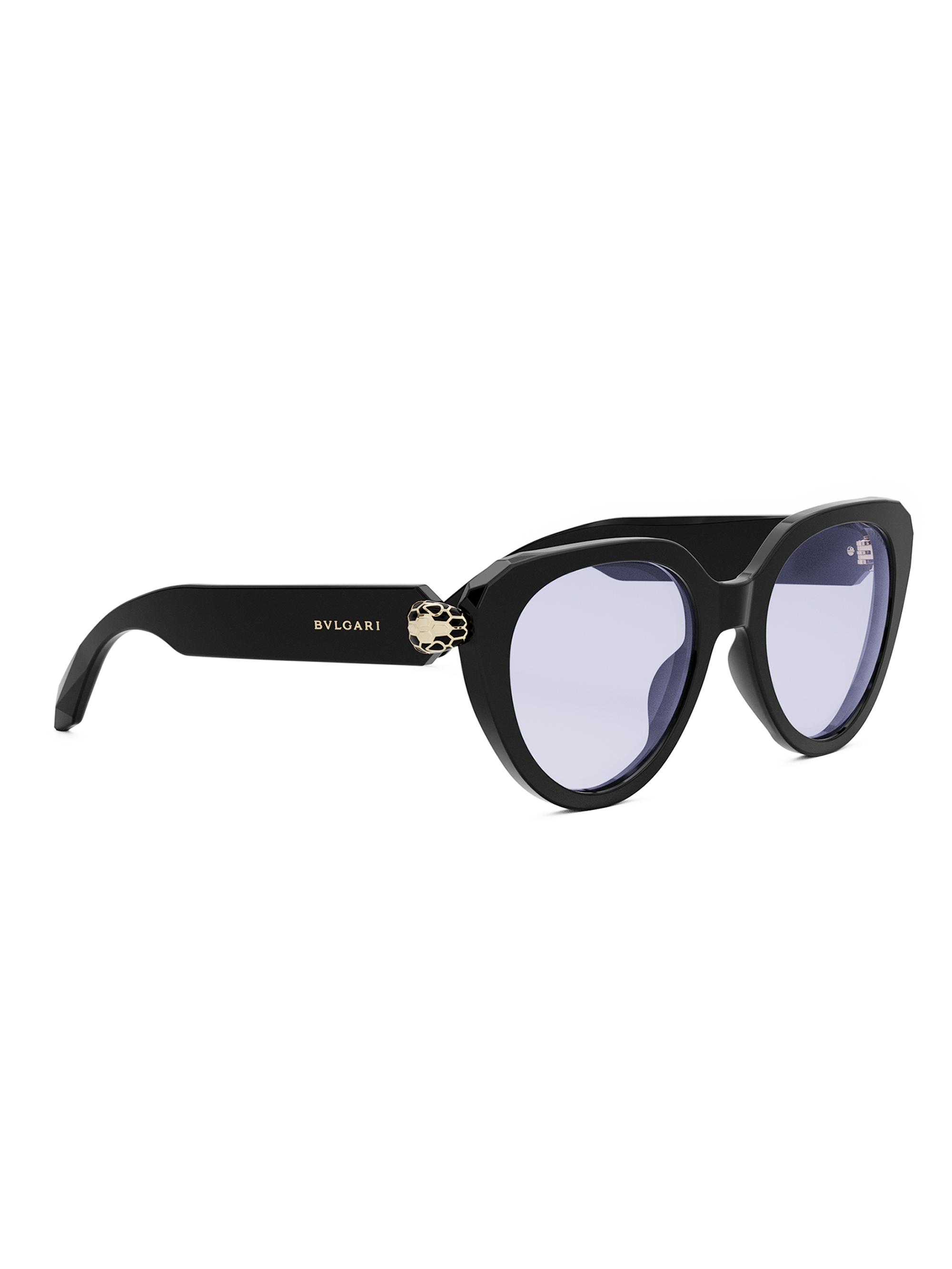 BVLGARI Serpenti 51MM Cat-Eye Blue Block Glasses | Saks Fifth Avenue