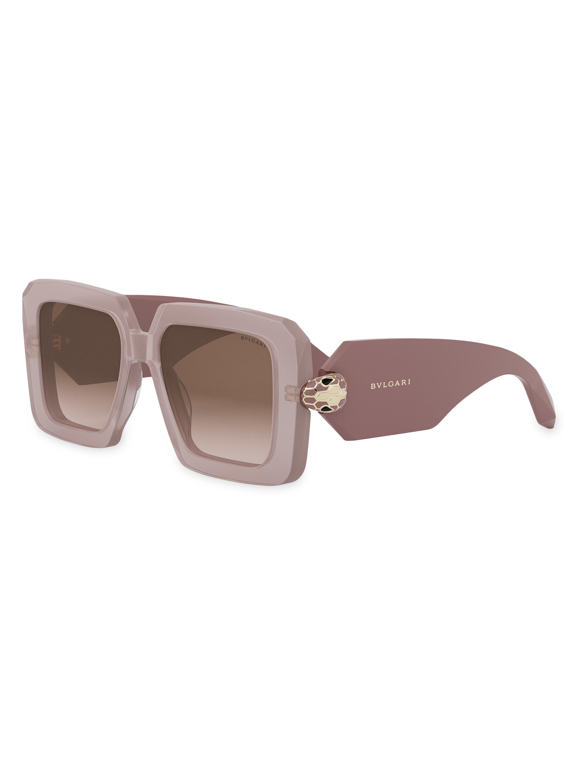 BVLGARI Women's Serpenti 52MM Square Sunglasses - Mauve Light Brown Gradient