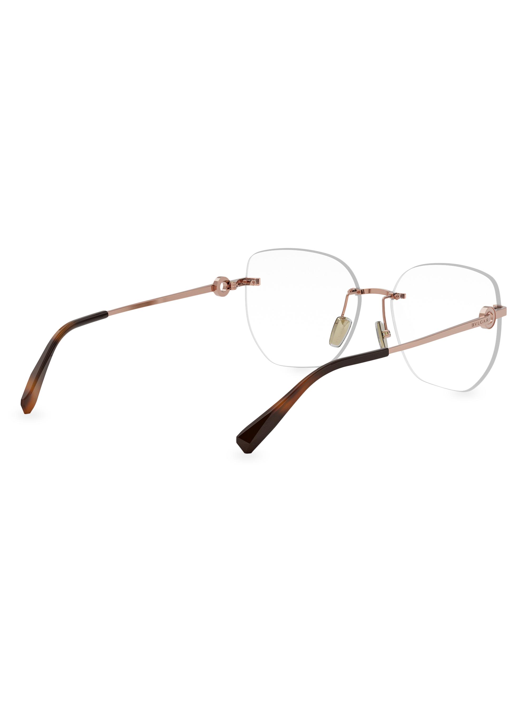 BVLGARI 56MM Geometric Optical Glasses | Saks Fifth Avenue