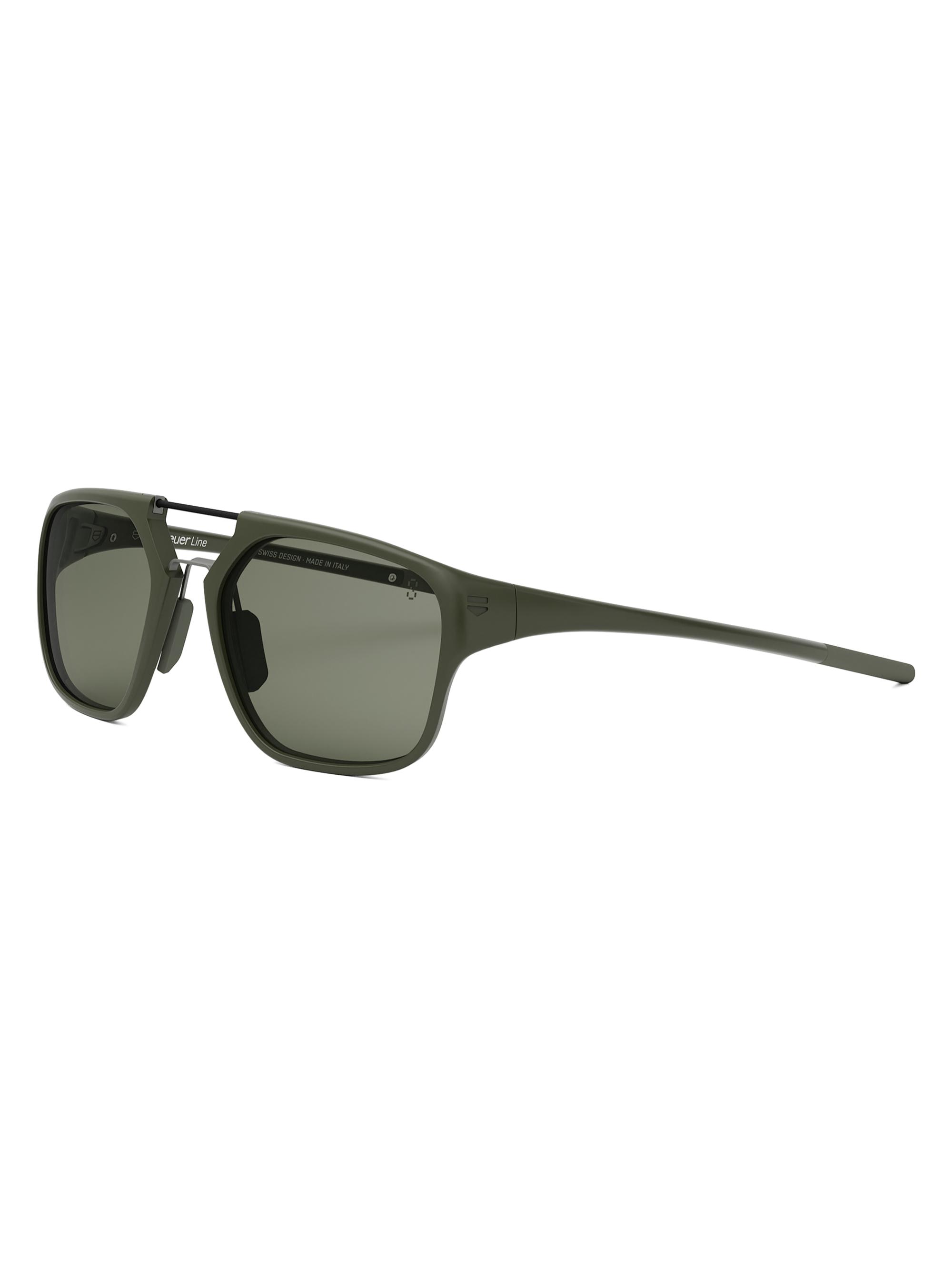 TAG Heuer Men's Line 56MM Square Sunglasses - Dark Green Green