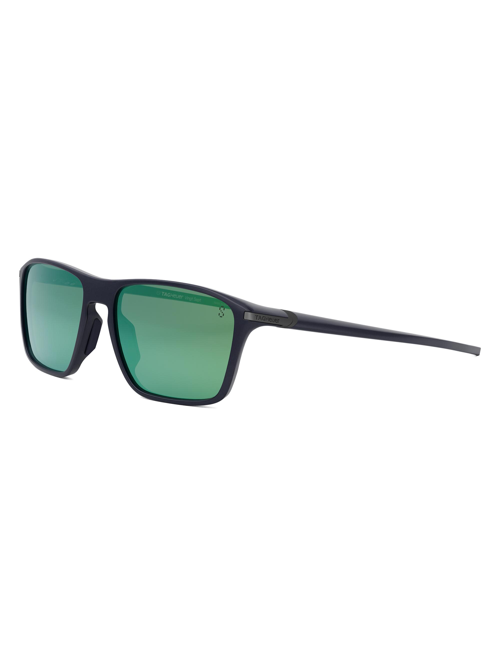 TAG Heuer Men's Vingt Sept 57MM Rectangular Sunglasses - Blue Green Mirror