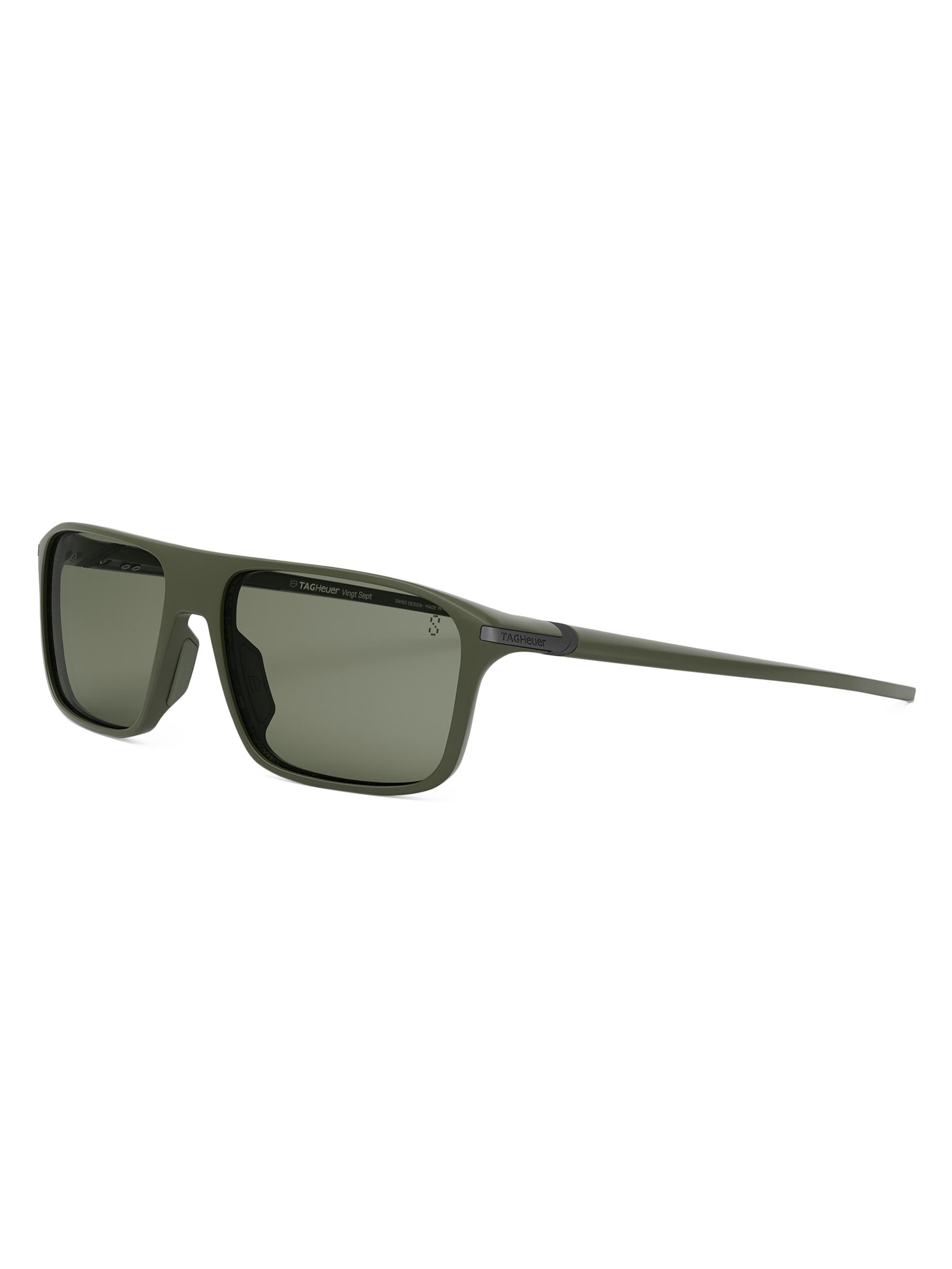 TAG Heuer Men's Vingt Sept 62MM Rectangular Sunglasses - Dark Green Green