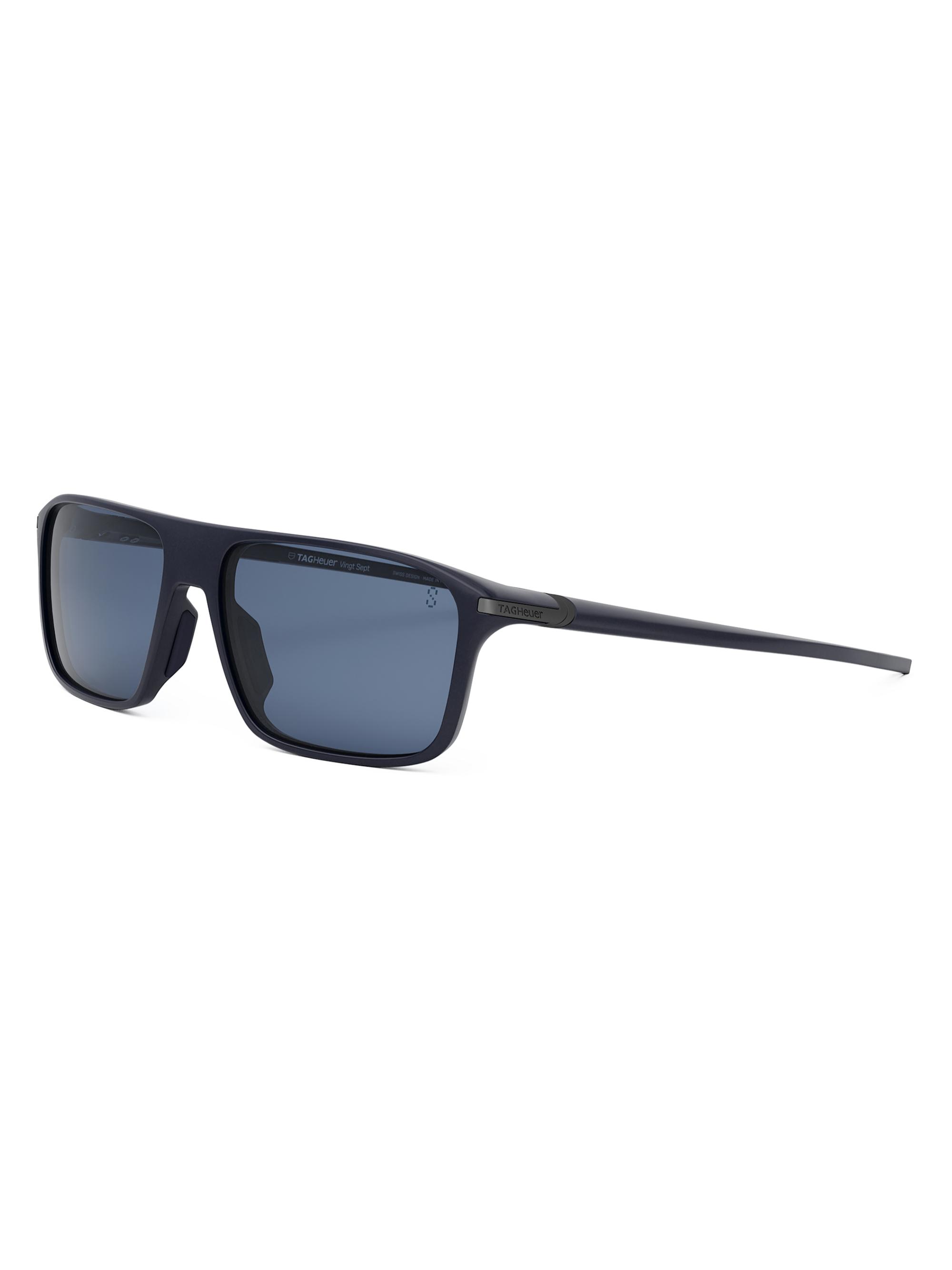 TAG Heuer Men's Vingt Sept 62MM Rectangular Sunglasses - Dark Blue Blue