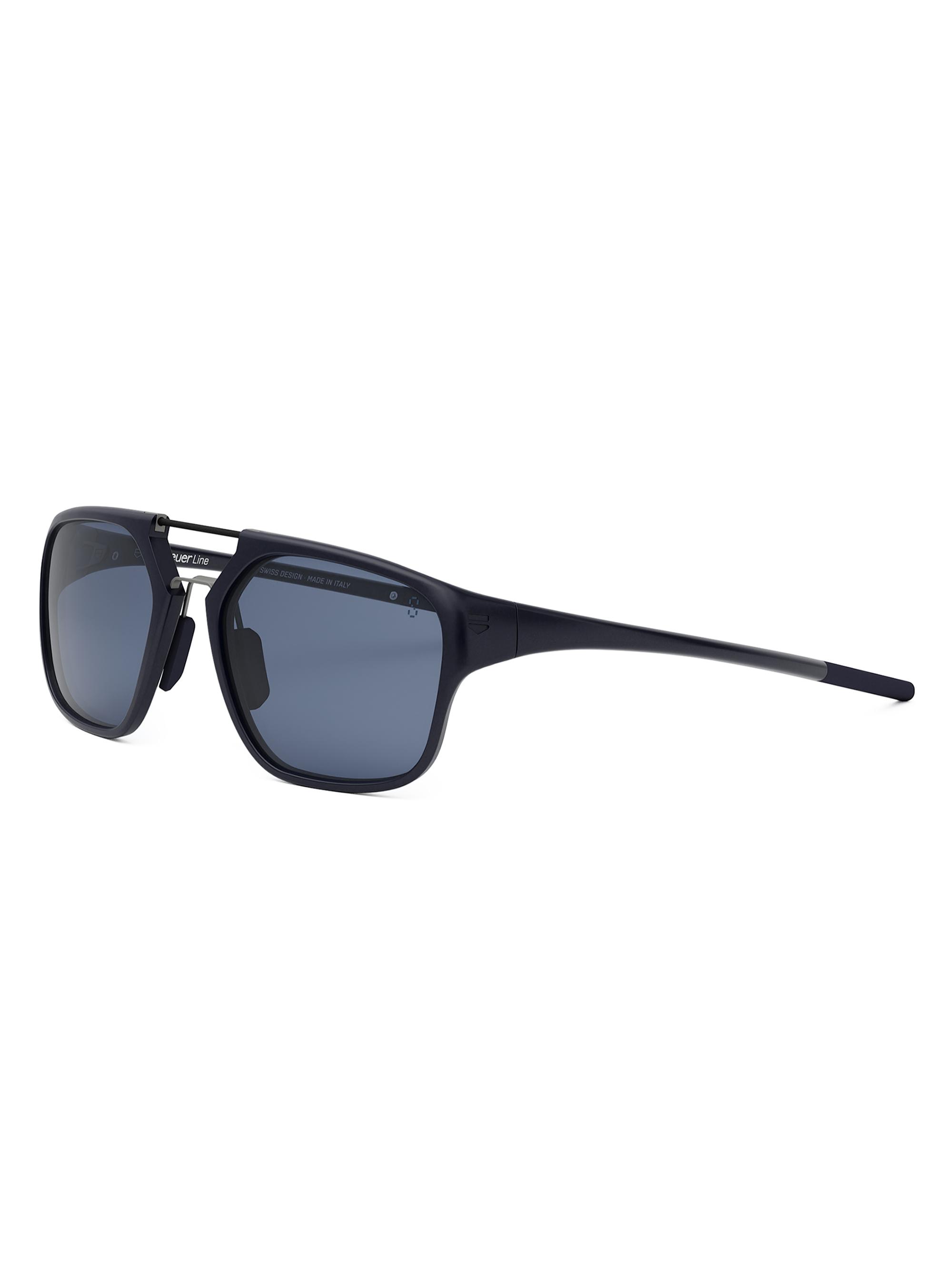 TAG Heuer Men's Line 56MM Square Sunglasses - Dark Blue Blue