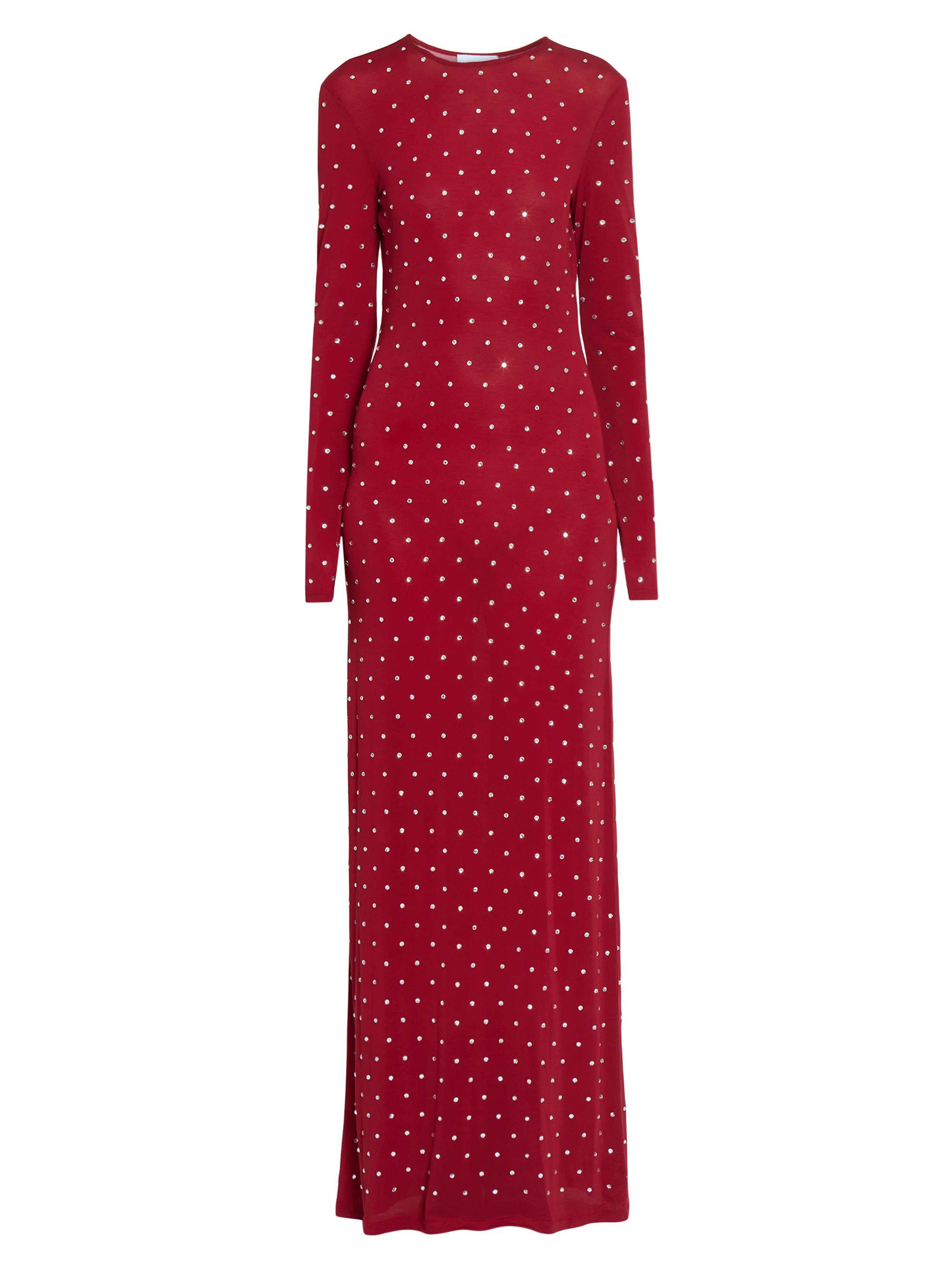 Rabanne Women's Embellished Body-Con Maxi Dress - Scarlet Red