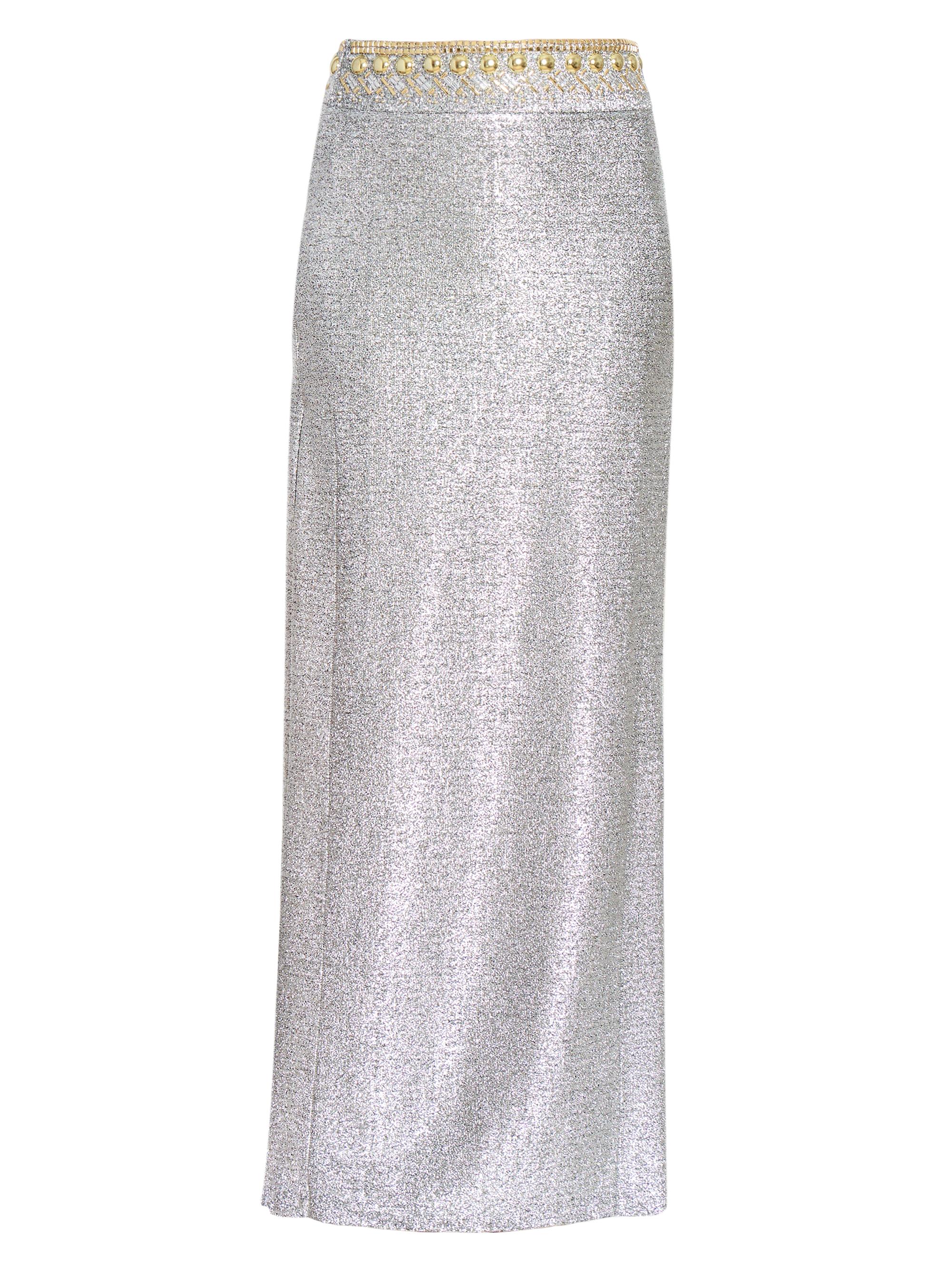 Rabanne Women's Metallic Maxi Skirt - Silver