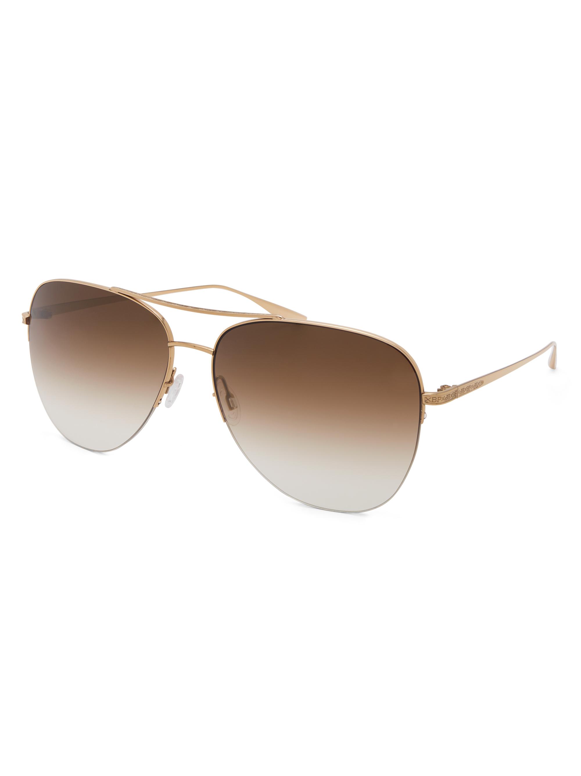 Barton Perreira Women's Chevalier 57MM Aviator Sunglasses - Gold Smokey Topaz