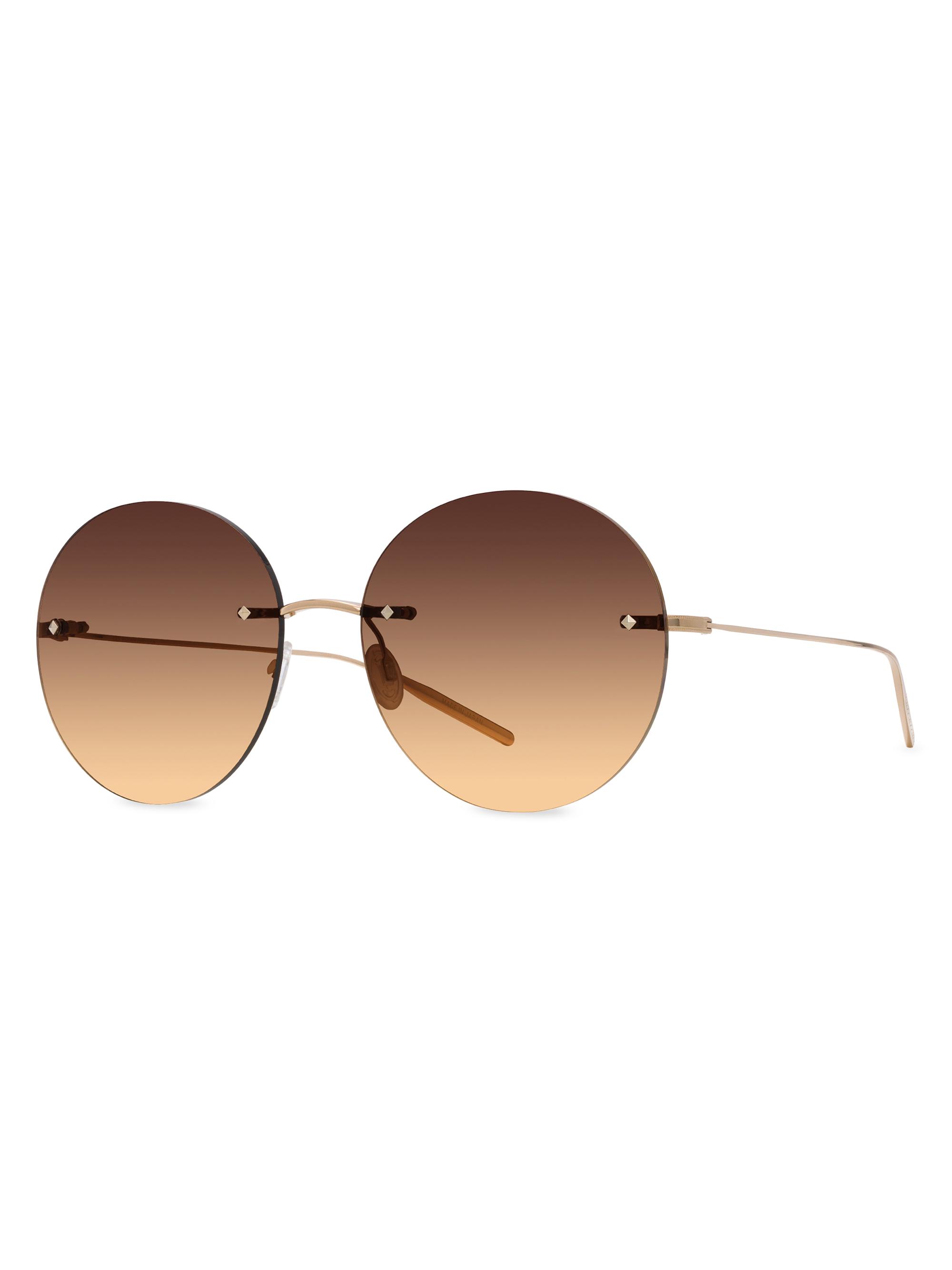 Barton Perreira Women's Rimless Rigby 60MM Round Sunglasses - Gold Mahoghany